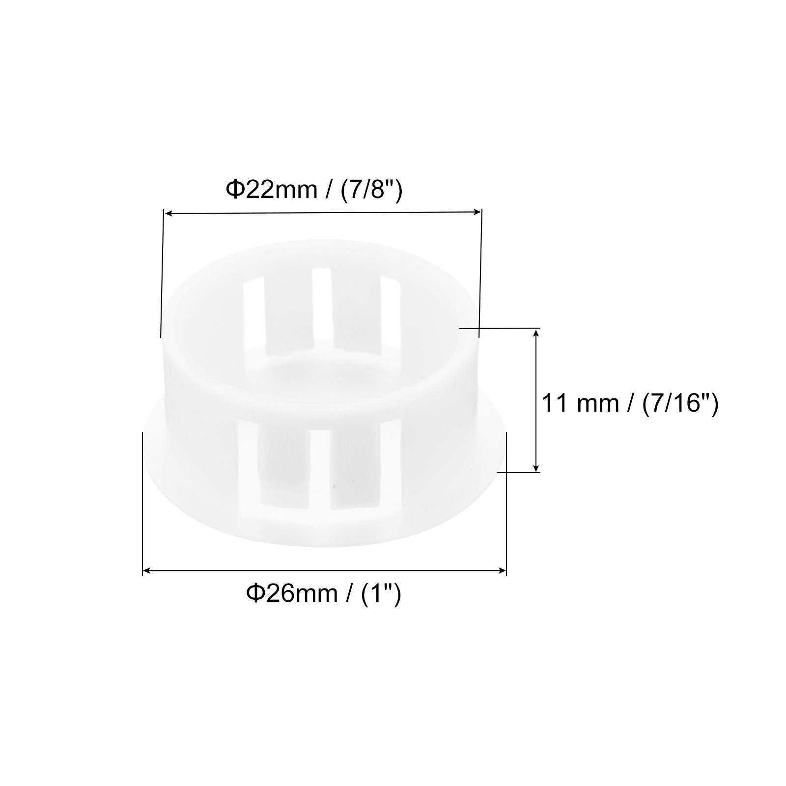 32Pcs 22mm(7/8′) White Nylon Plastic Round Locking Hole Plugs Insert End Caps