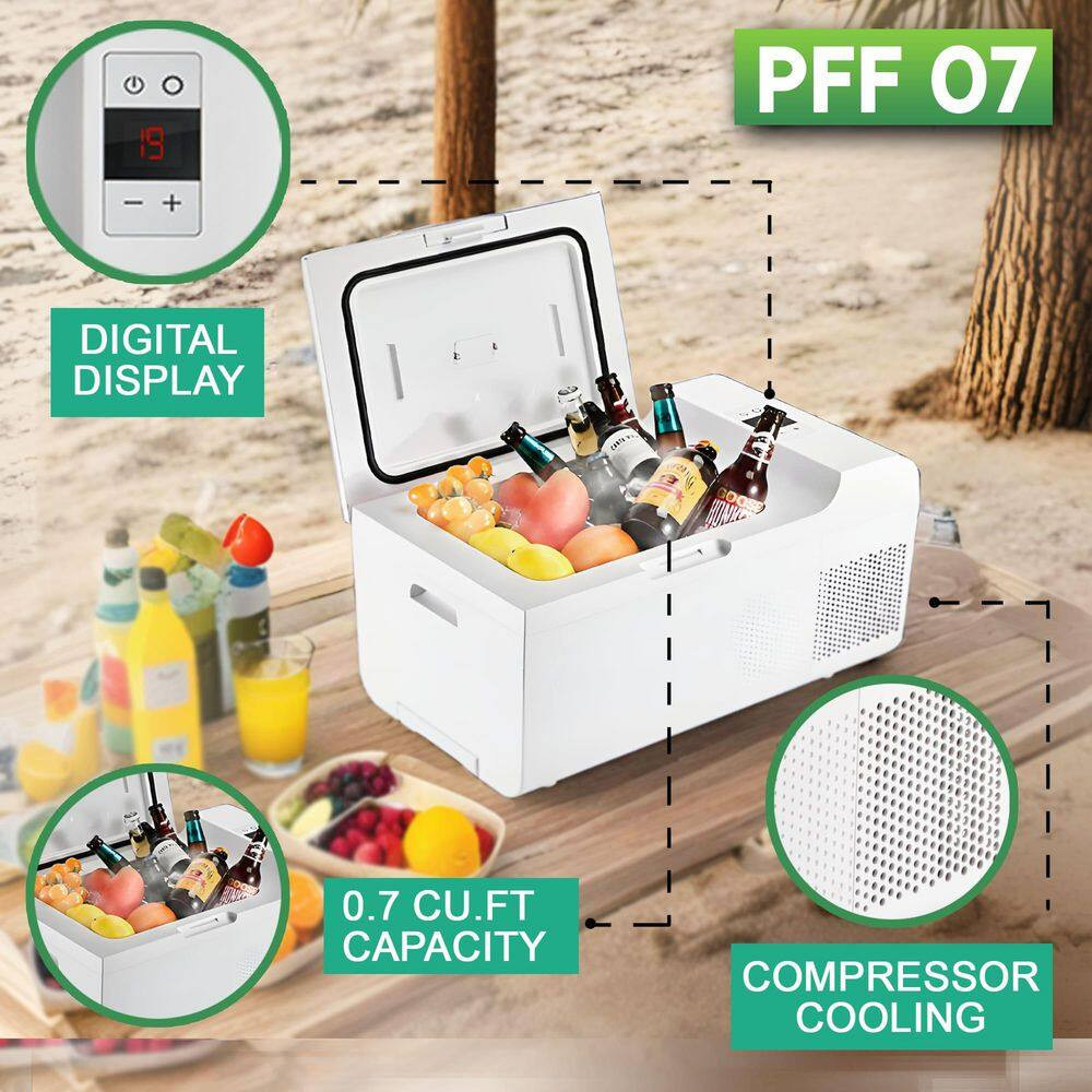 0.7 Cu.Ft. Portable Casters Rolling Fridge-Freezer Frost Free Retractable Handle