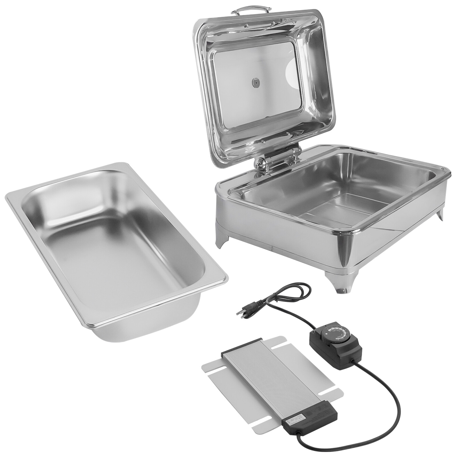 Electric Chafing Dish Buffet Food Warmer 9.5 Quarts Dining Stove Stainless Steel