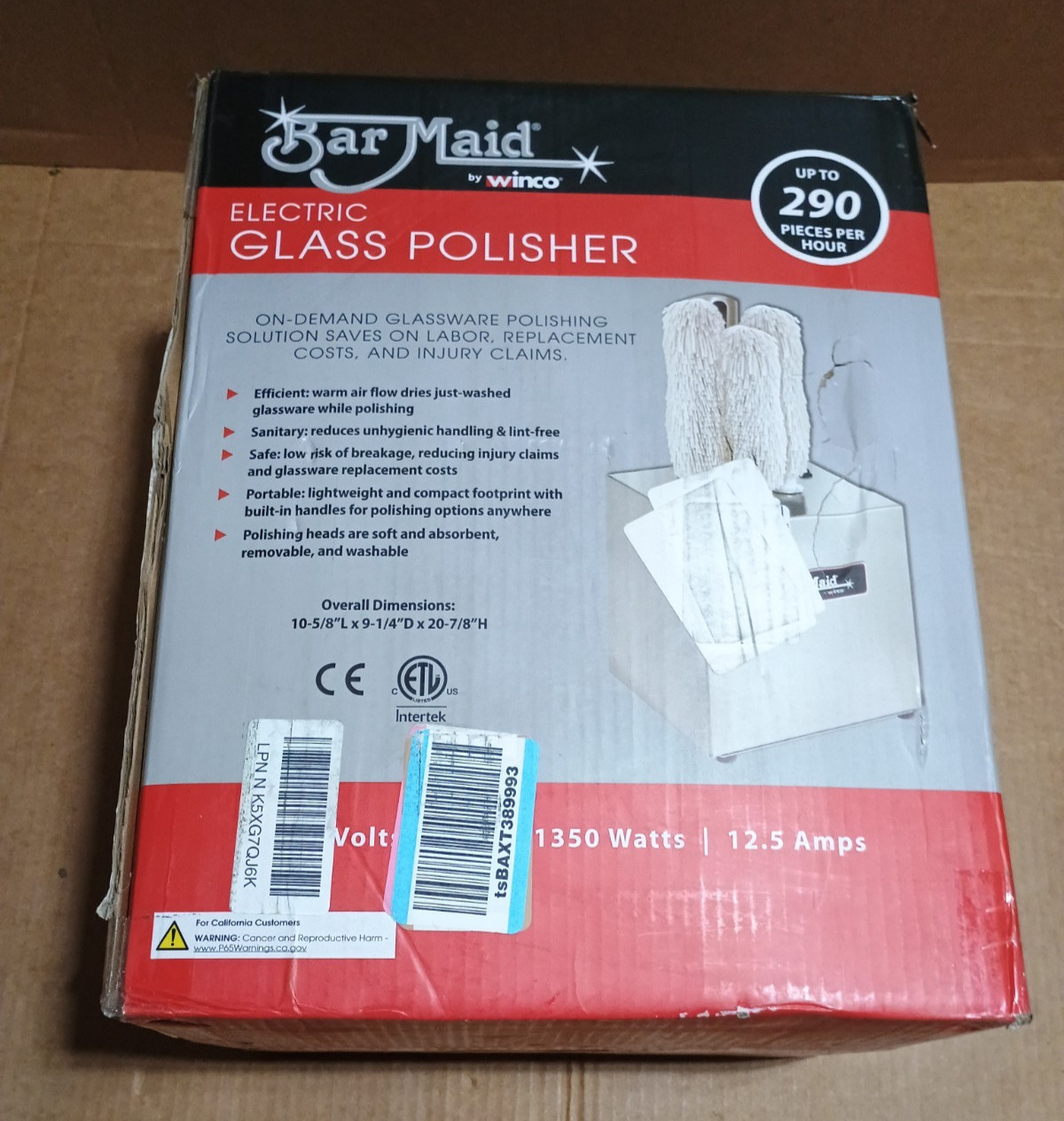 Bar Maid GP-3 Mini Three Brush Electric Glass Polisher – 110-120V – FAST SHIP!
