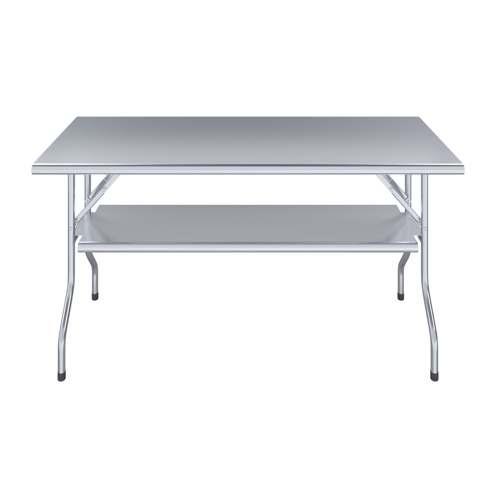 24 in. x 60 in. Folding Stainless Steel Work Table with Removable Undershelf