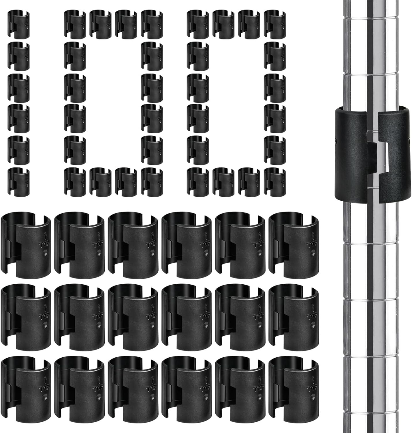 200 Pack Wire Shelving Shelf Lock Clips, 1 Inch Wire Shelf Clips for Post She…