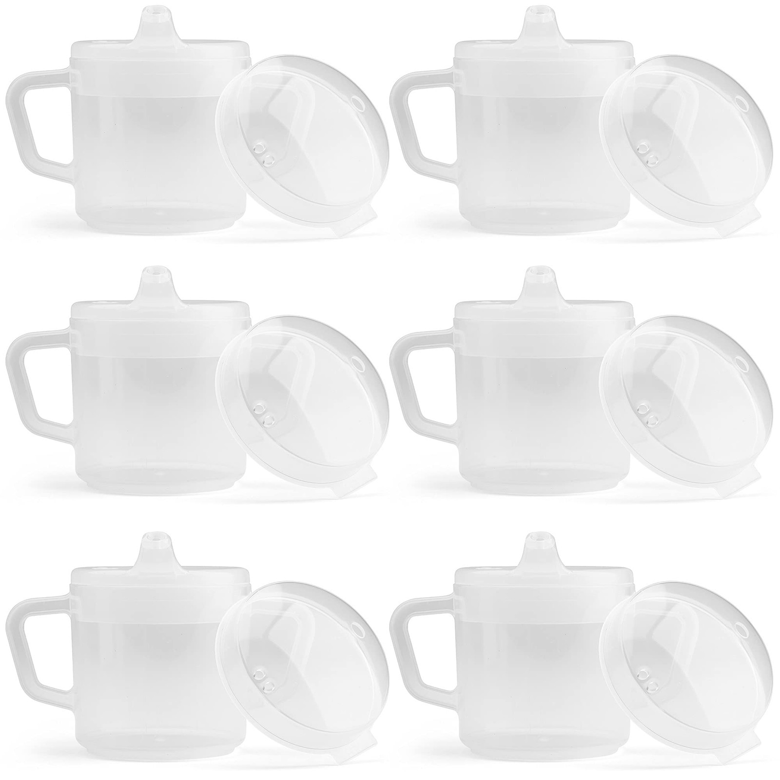 SIPPY CUP with 2 Handles for Adults Elderly 8oz 6 Pack PROVIDENCE SPILLPROOF