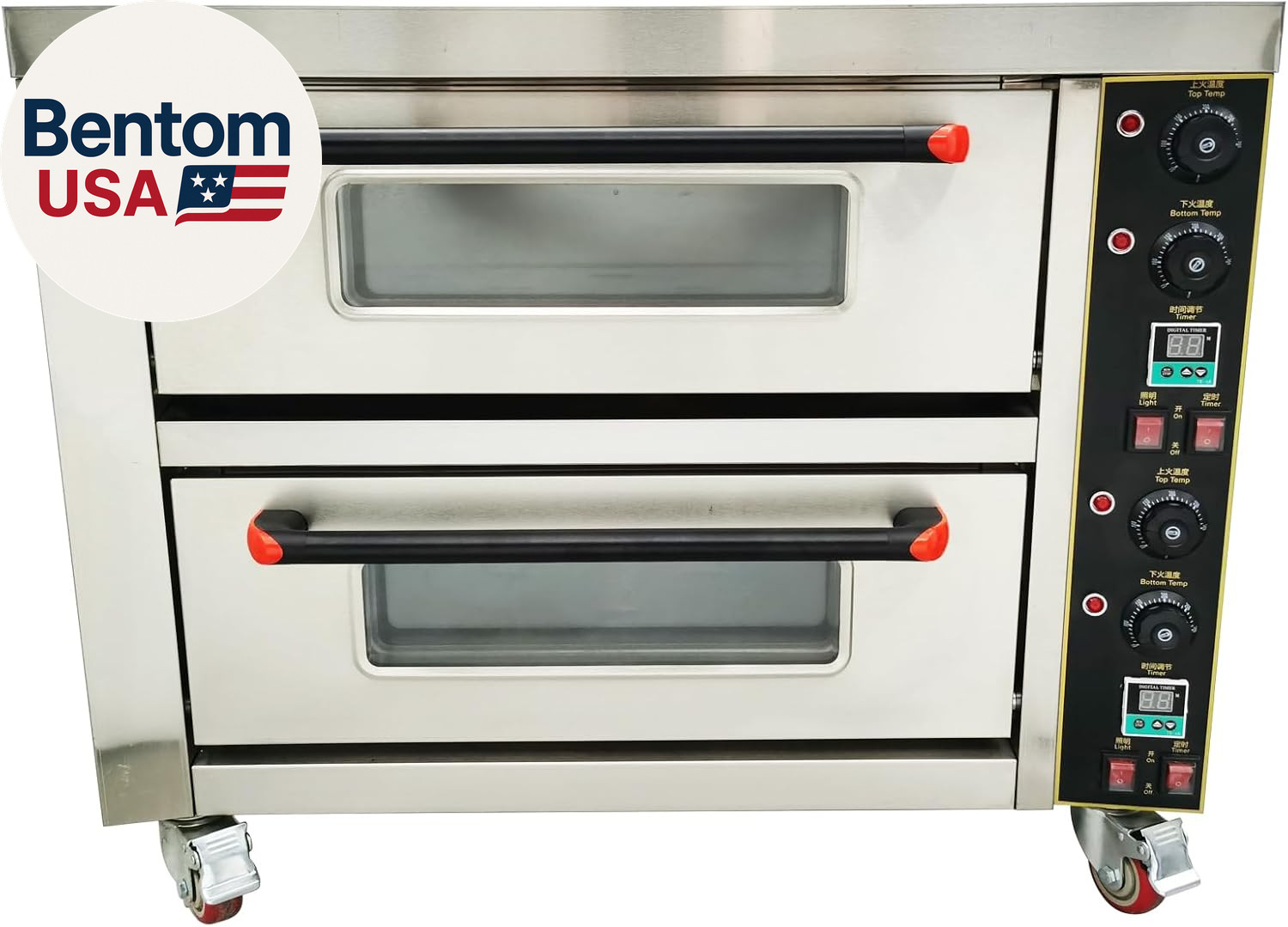 Commercial Pizza Oven Double Deck Movable Electric Pizza Oven Stainless Steel Mu