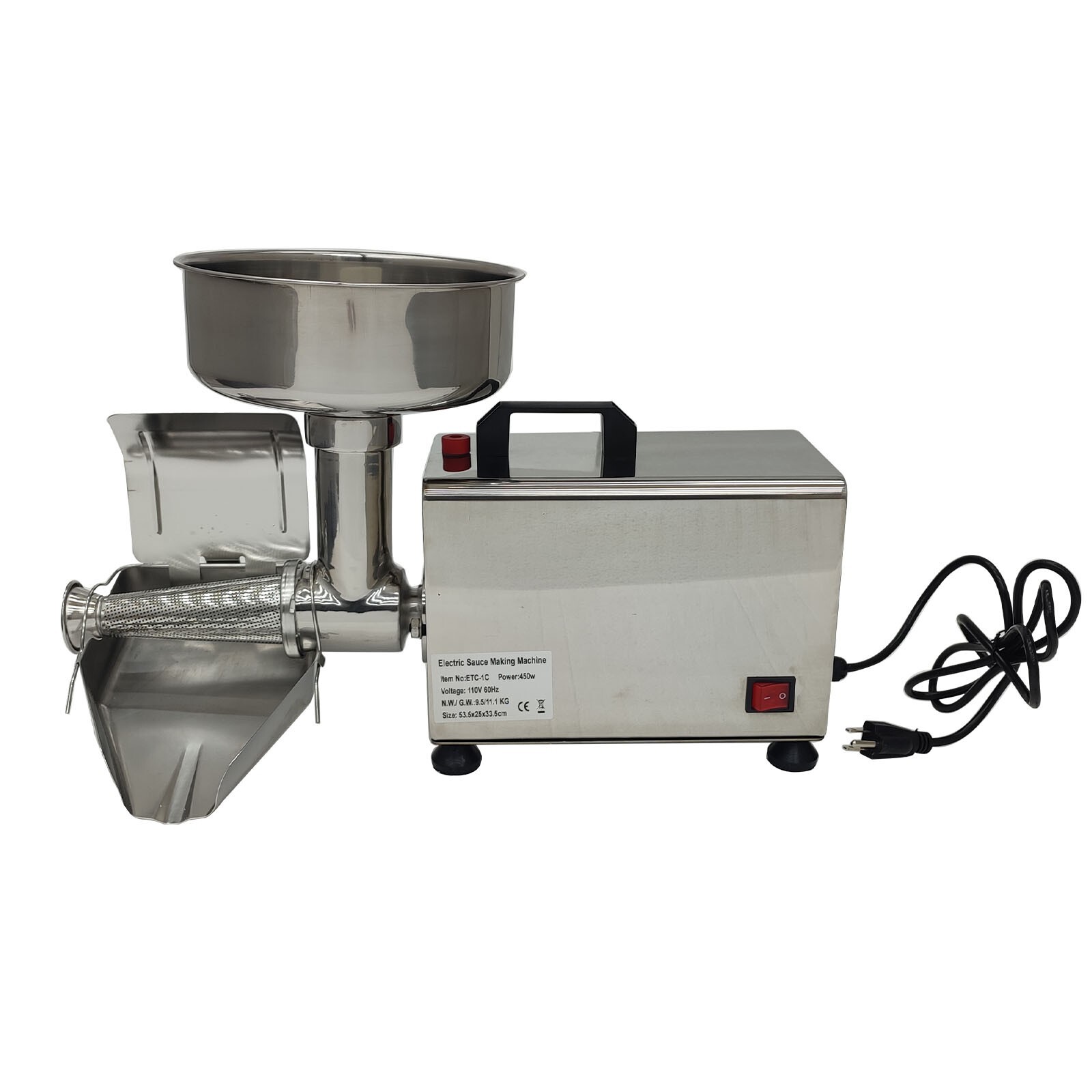 110V 370W Electric Tomato Press & Strainer Machine Fresh Fruits and Vegetables F