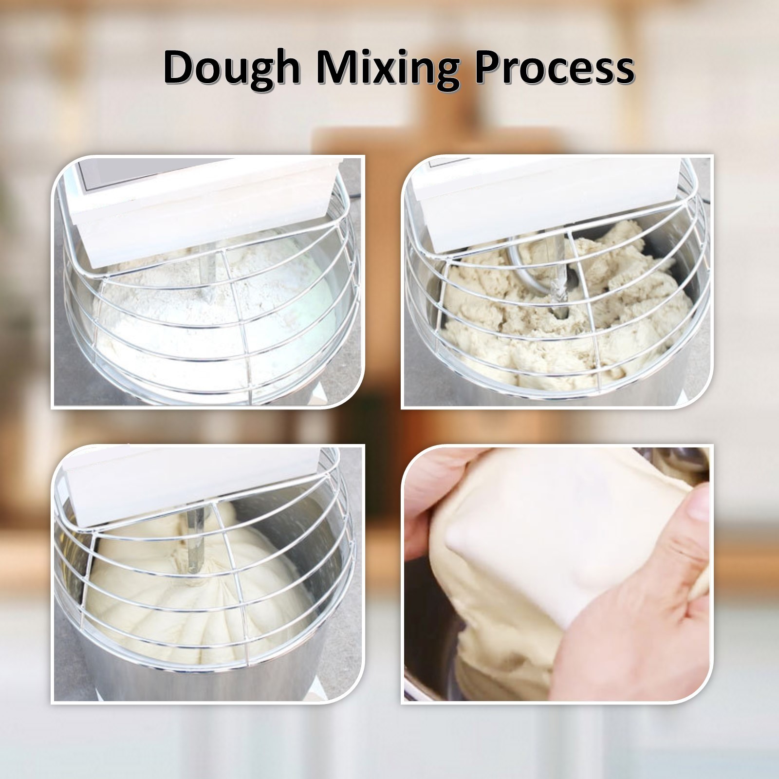 PreAsion® 220V Electric Spiral Dough Mixer 80QT Commercial Flour Mixer Machine