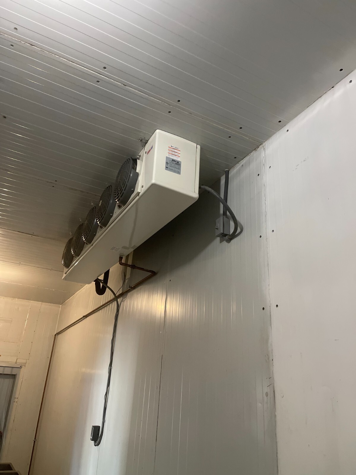 Walk-in – Turbo Air 3 HP Comp, 5-fan 27.5kBTU cooler, Johnson Controls thermosta