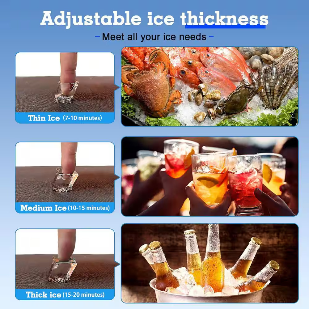 13.78 In. 110 Lbs./Day Commercial Freestanding/Built-In Full Size Cubes Ice Make