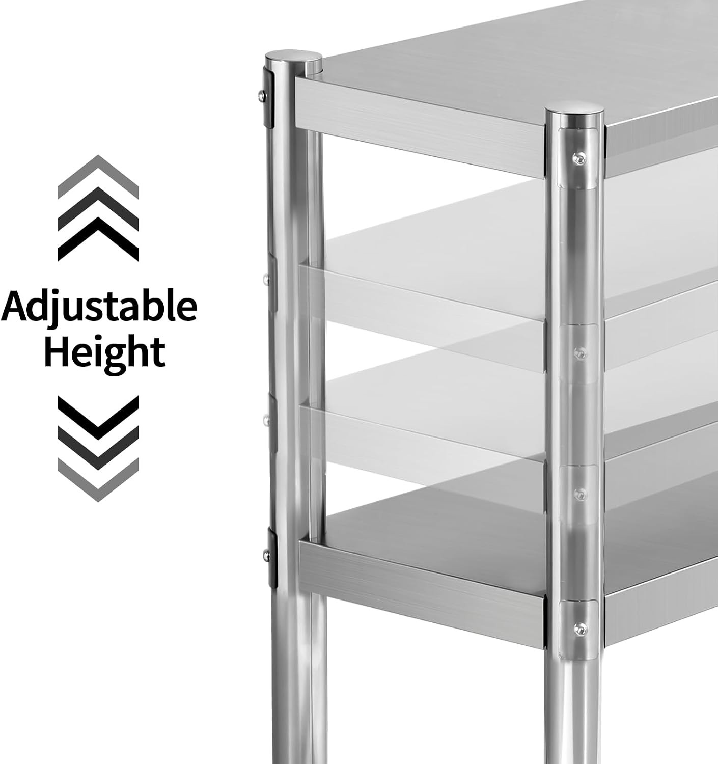 Stainless Steel Double Overshelf 48»L x 12»W Commercial 2 Tier Overshelf