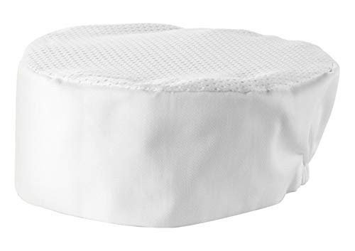 Winco CHPB-3WR, 3.5″ H White Ventilated Pillbox Chef Hat, 65/35 Poly-Cotton…