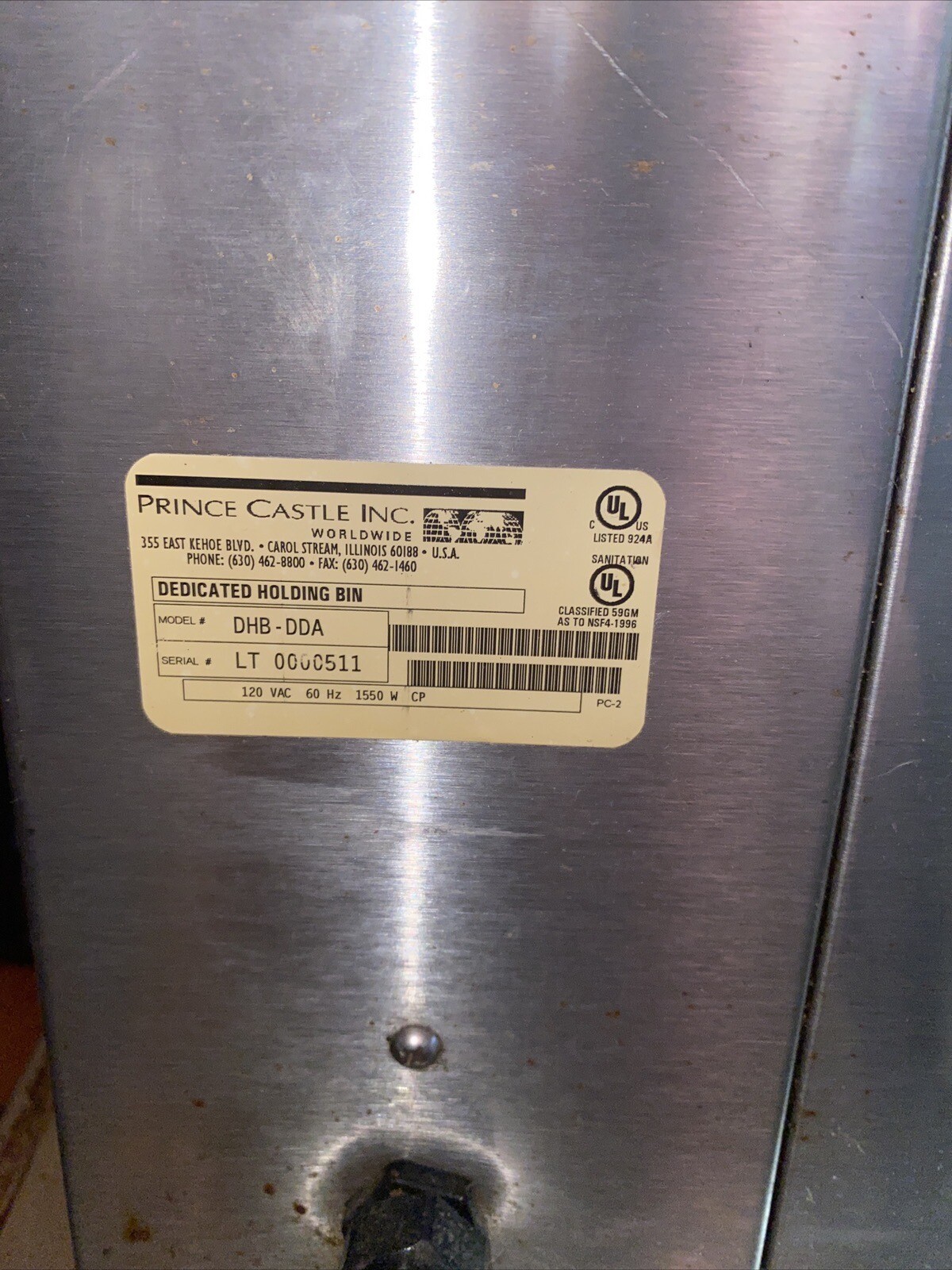 Prince Castle DHB Dedicated Food Warmer Holding Unit Cabinet