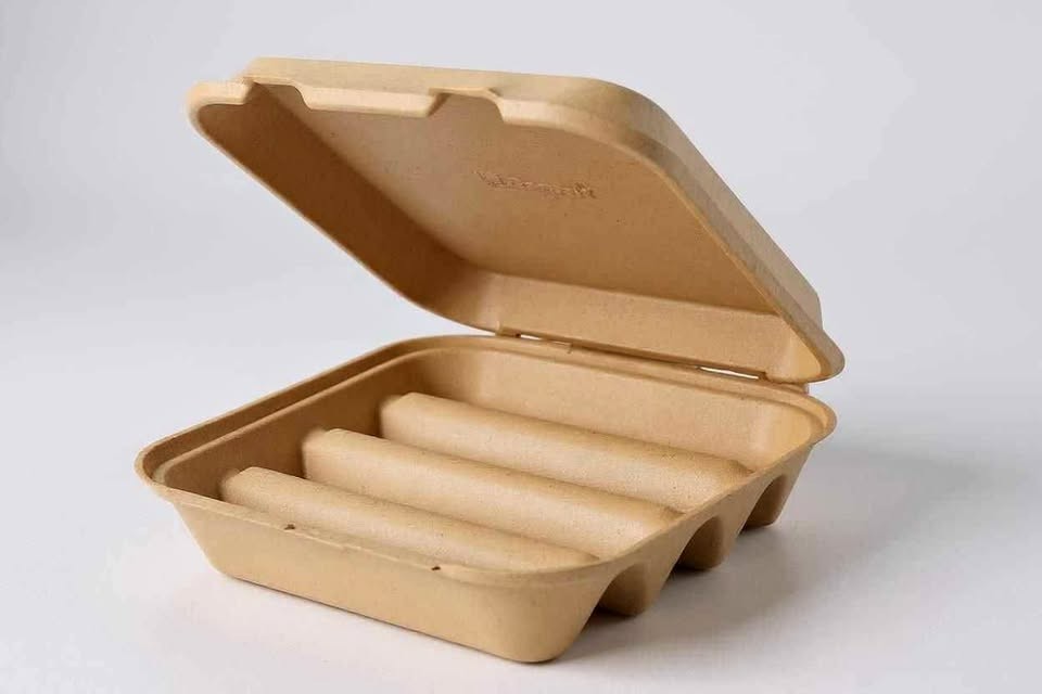 200 Pack Genpak – 4 Compartment Food / Taco Fiber To-go Containers HF4CC-7K