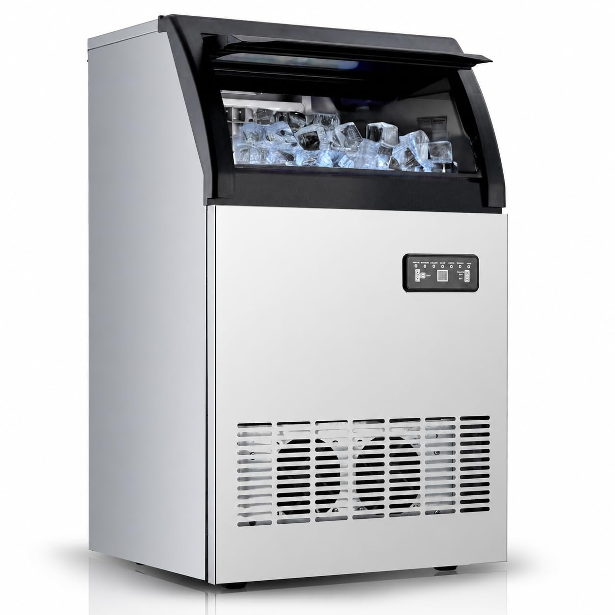 120LBS/24H Commercial Ice Maker 33LBS Bin Self-Clean Filter Home Bar Restaurant