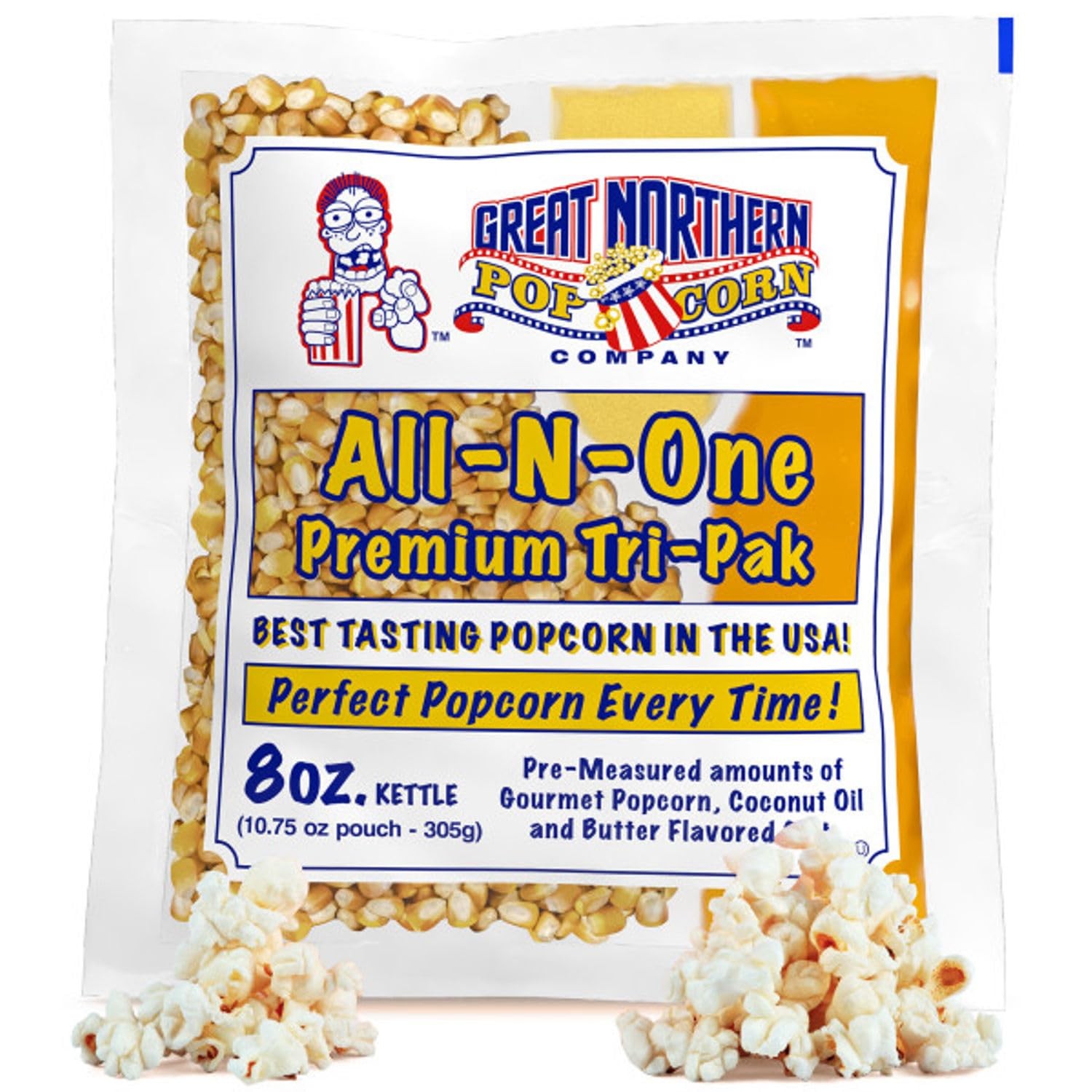 40-Count Popcorn Packs – Pre-Measured 8-Ounce Kernel, Salt, Oil for Poppers