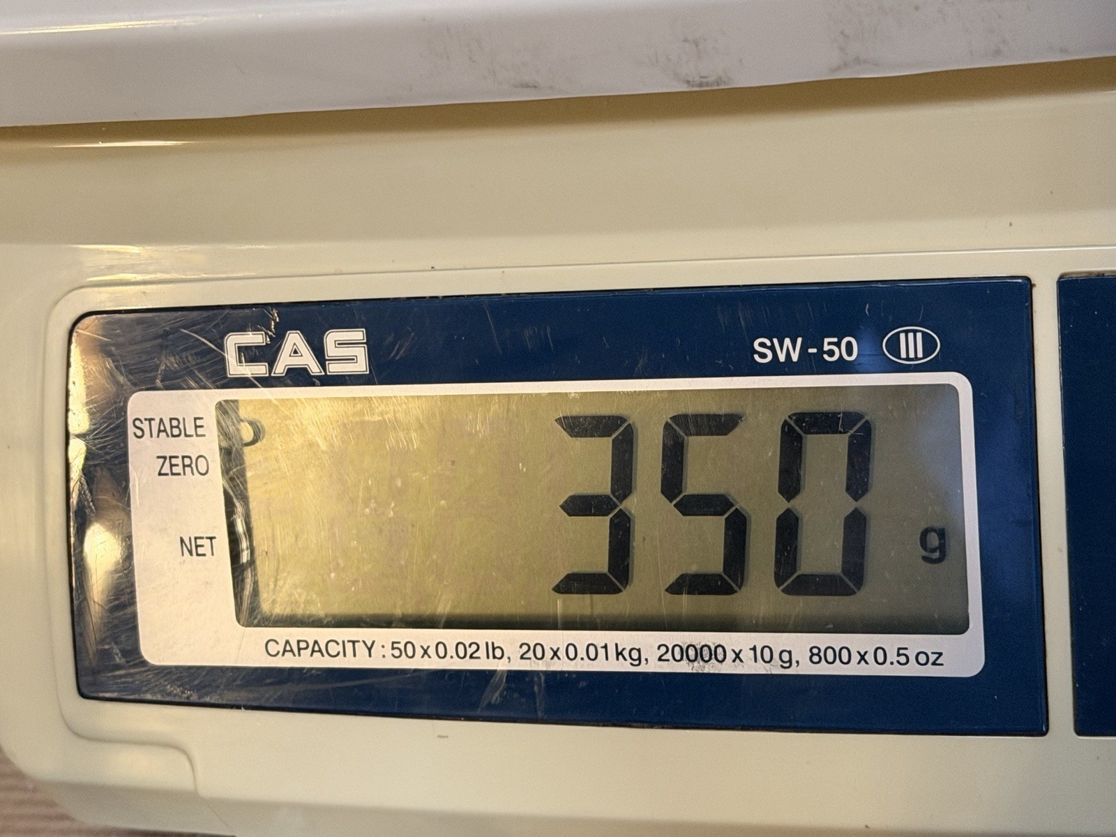 CAS SW-1(50), Portion Control Scale, 50 lb x 0.02 lb, NTEP Cleaned and Working