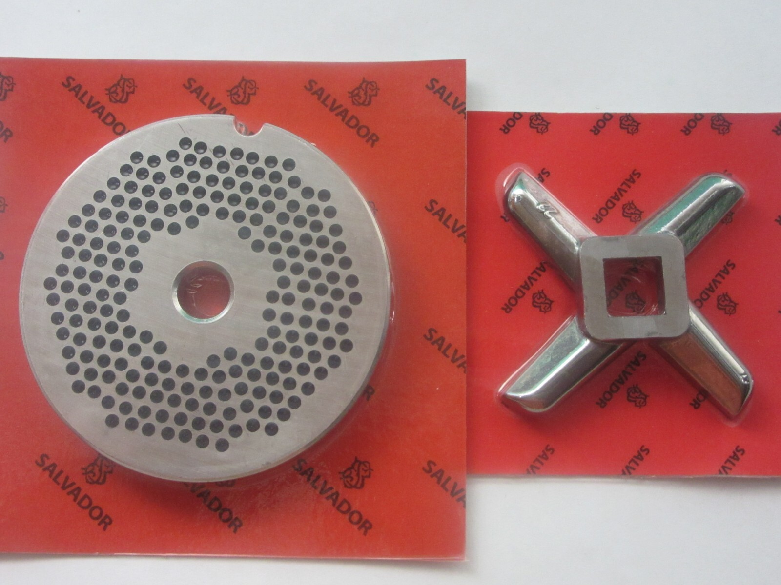 *COMBO* #22 x 1/8″ (3 mm) holes Meat Grinder Plate & HEAVY DUTY KNIFE *ITALY*