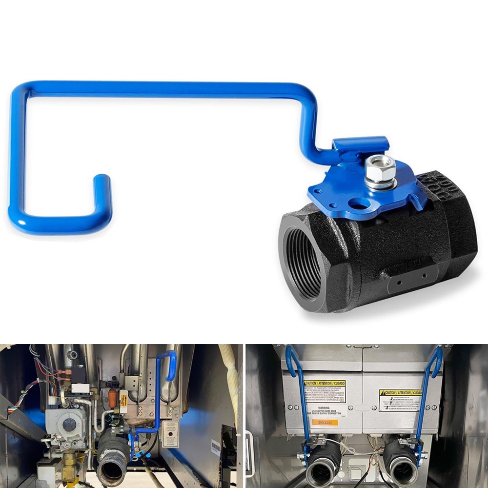 Ball Valve Right-hand Valve 1-1/4″ with 9» Hook Lever Rod for Pitco Fryer SG14