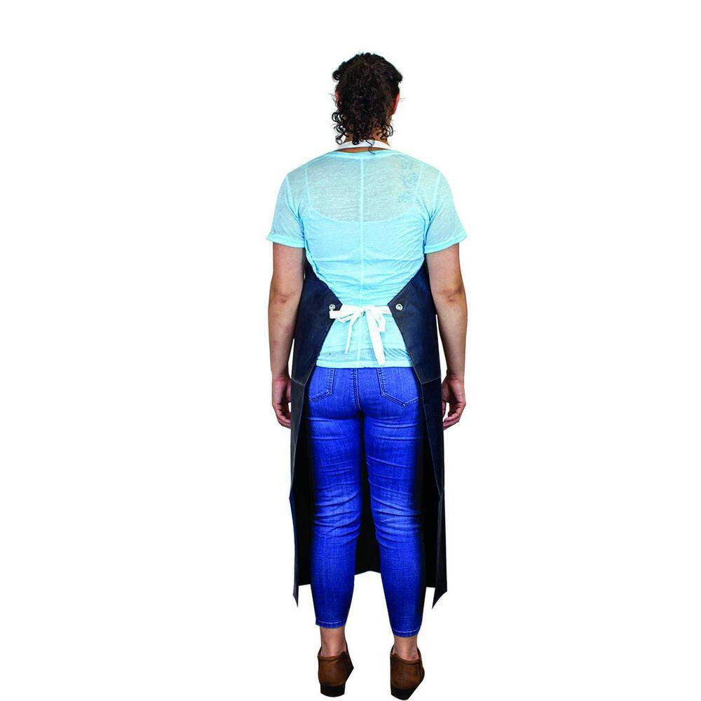 Black Heavy Duty Nitrile Industrial Bib Apron Chemical and Oil Resistant