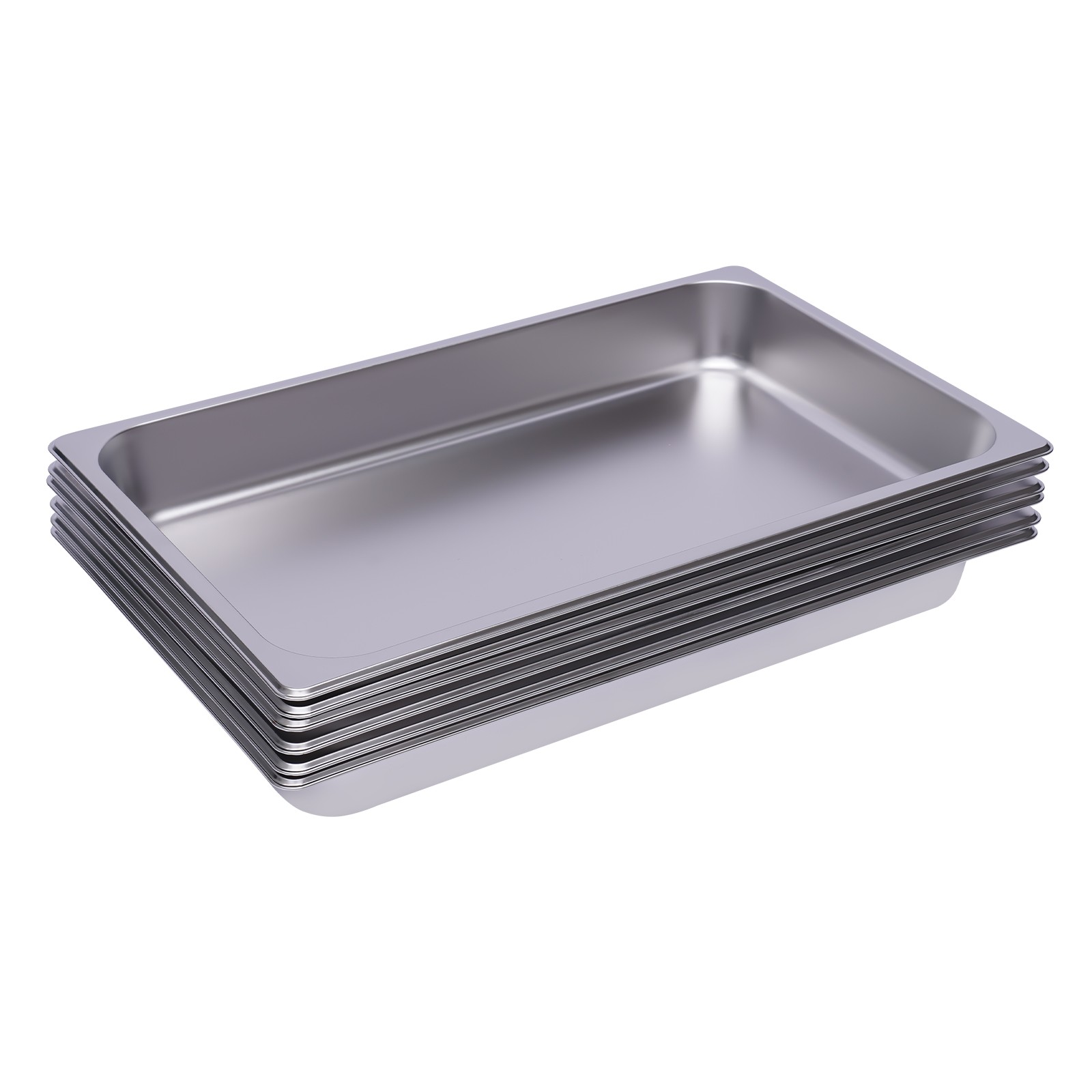 Full Size Steam Table Pans, 6-Pack 2.5 Inch Deep Restaurant Steam Table Pans