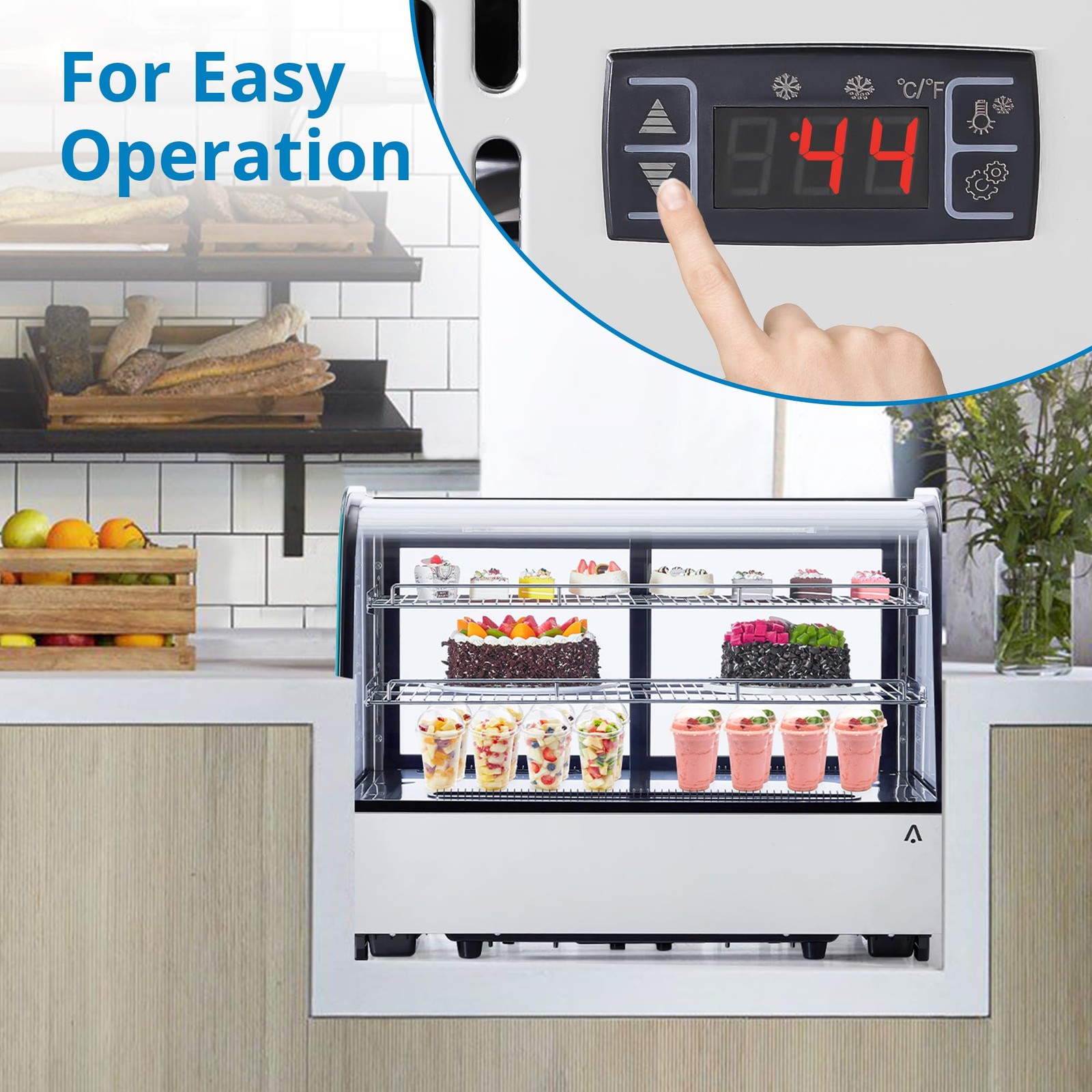 4.6 Cu.Ft Countertop Refrigerated Display Case Bakery Merchandiser Refrigerator