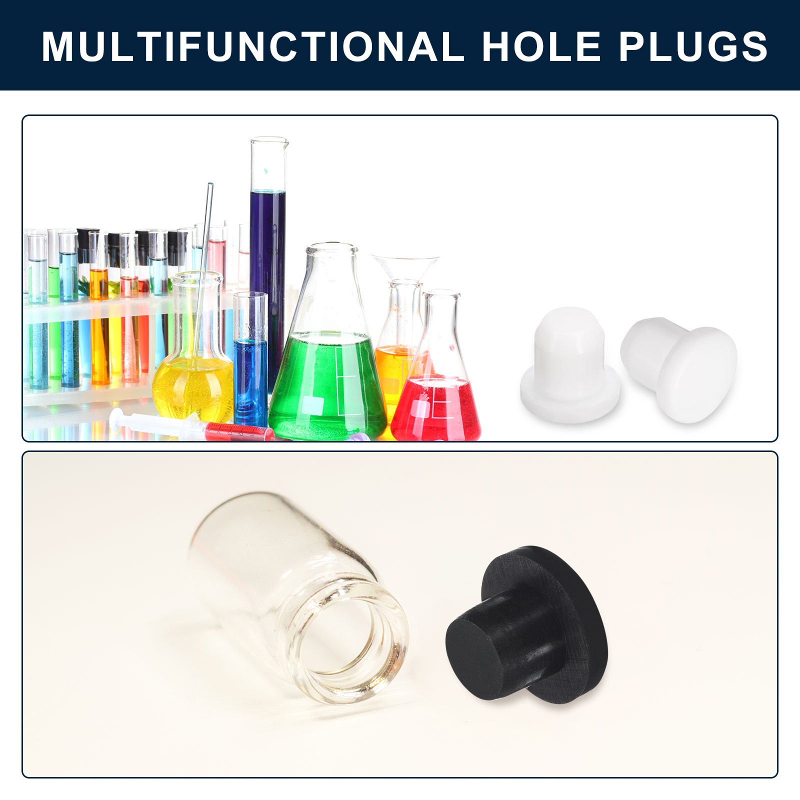 32PCS Black Rubber Stopper 5.3mm Plug Holes for 5mm/0.2″ Hole