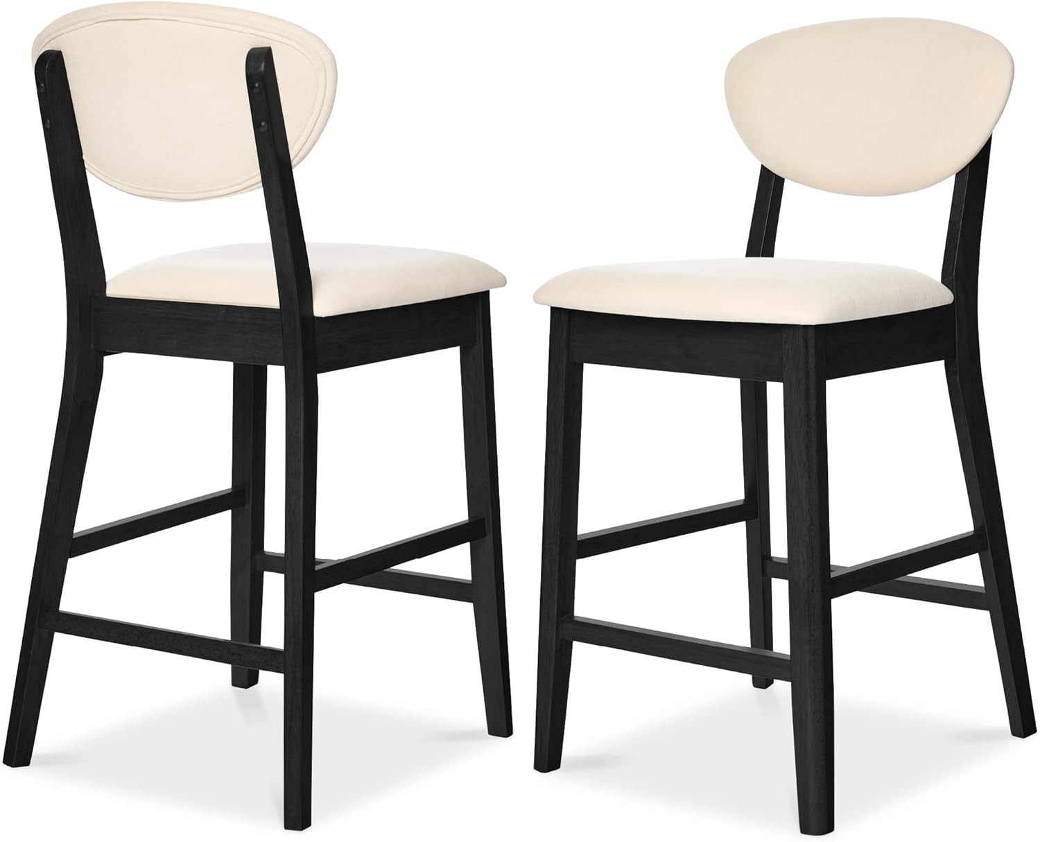 Choice Products Set of 2 Counter-Height Bar Stools, Mid-Century Modern, Armless