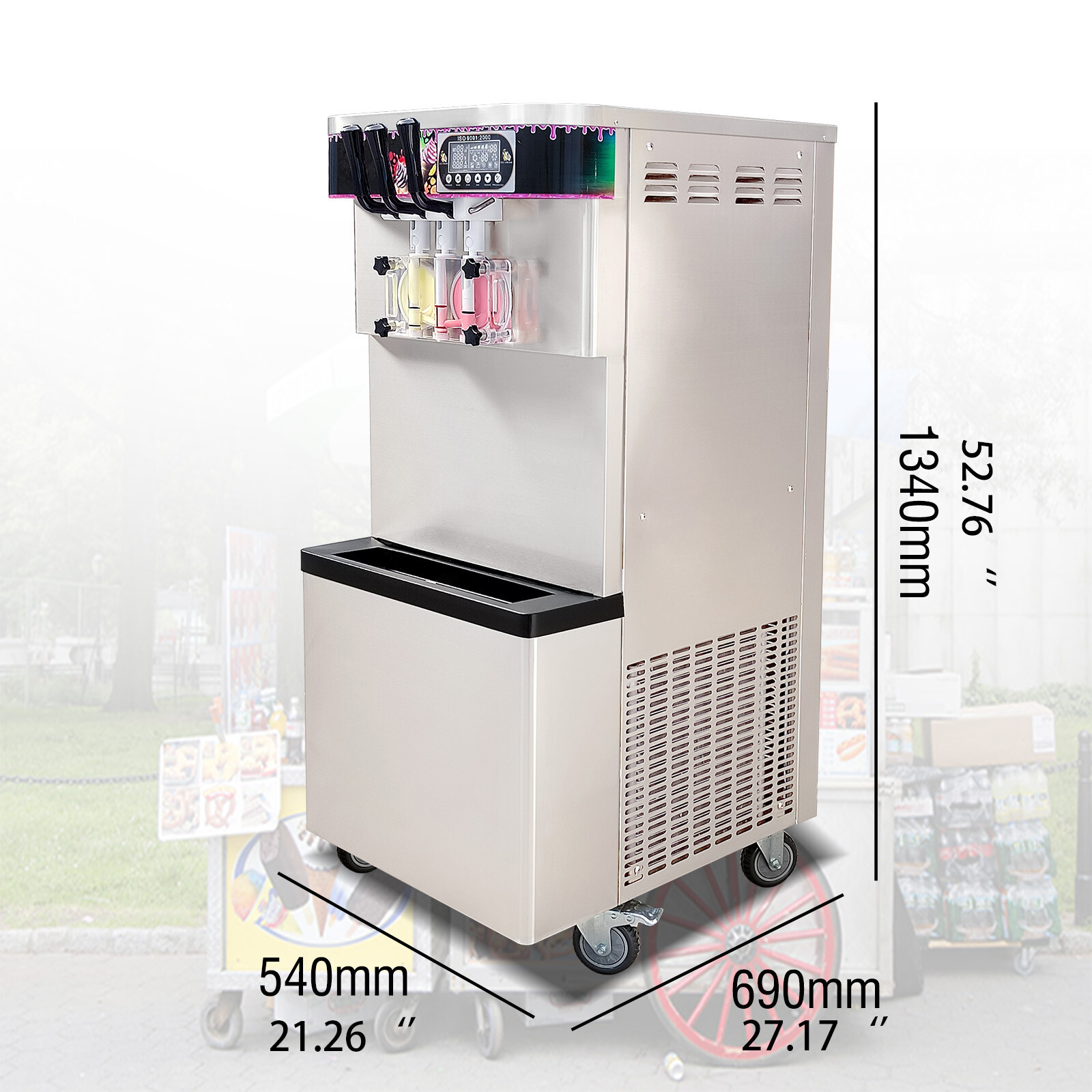 Kolice Commercial 3 flavors Soft Ice Cream Machine, 2+1 mixed flavors
