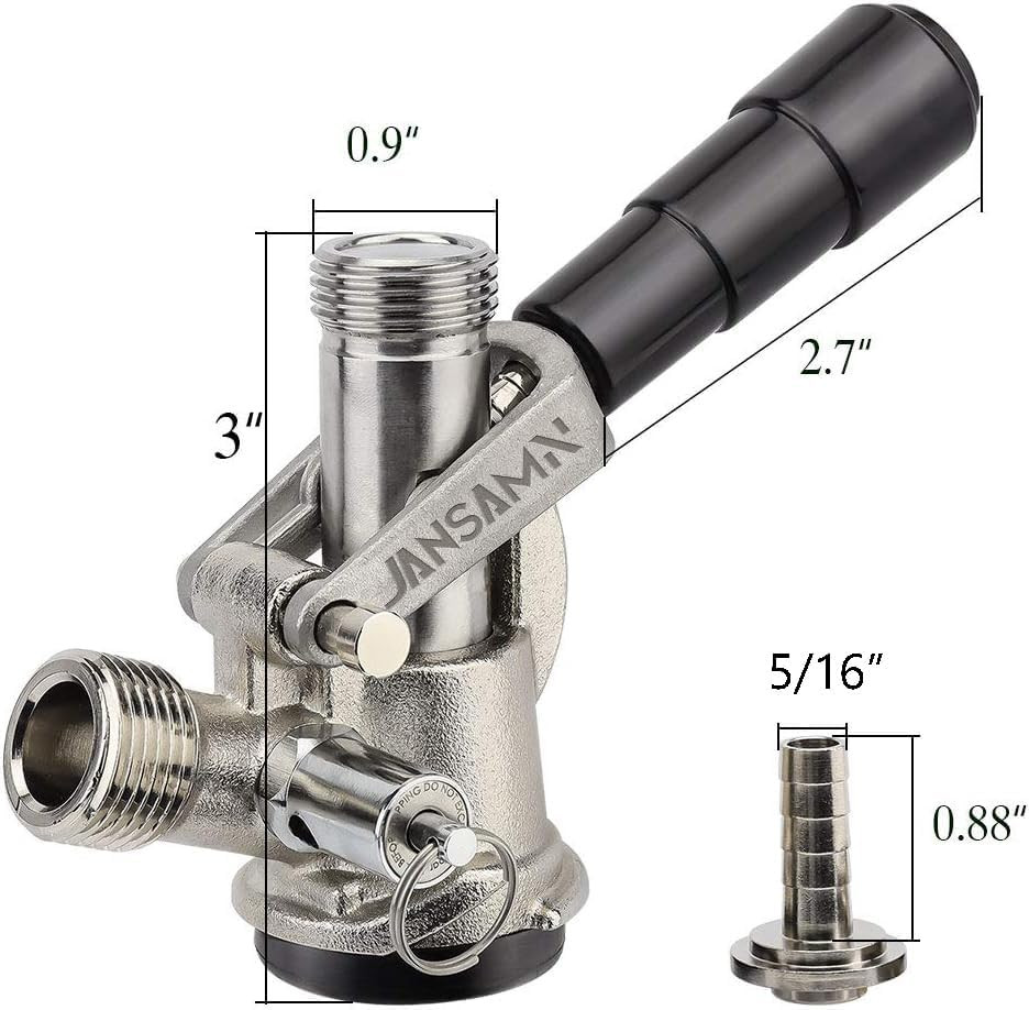 Keg Coupler Sankey D Tap 304 Stainless Steel Probe Black Handle D System