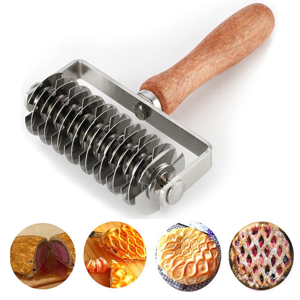 Pastry Lattice Roller Cutter – 1 Count (Pack of 1), Metal color