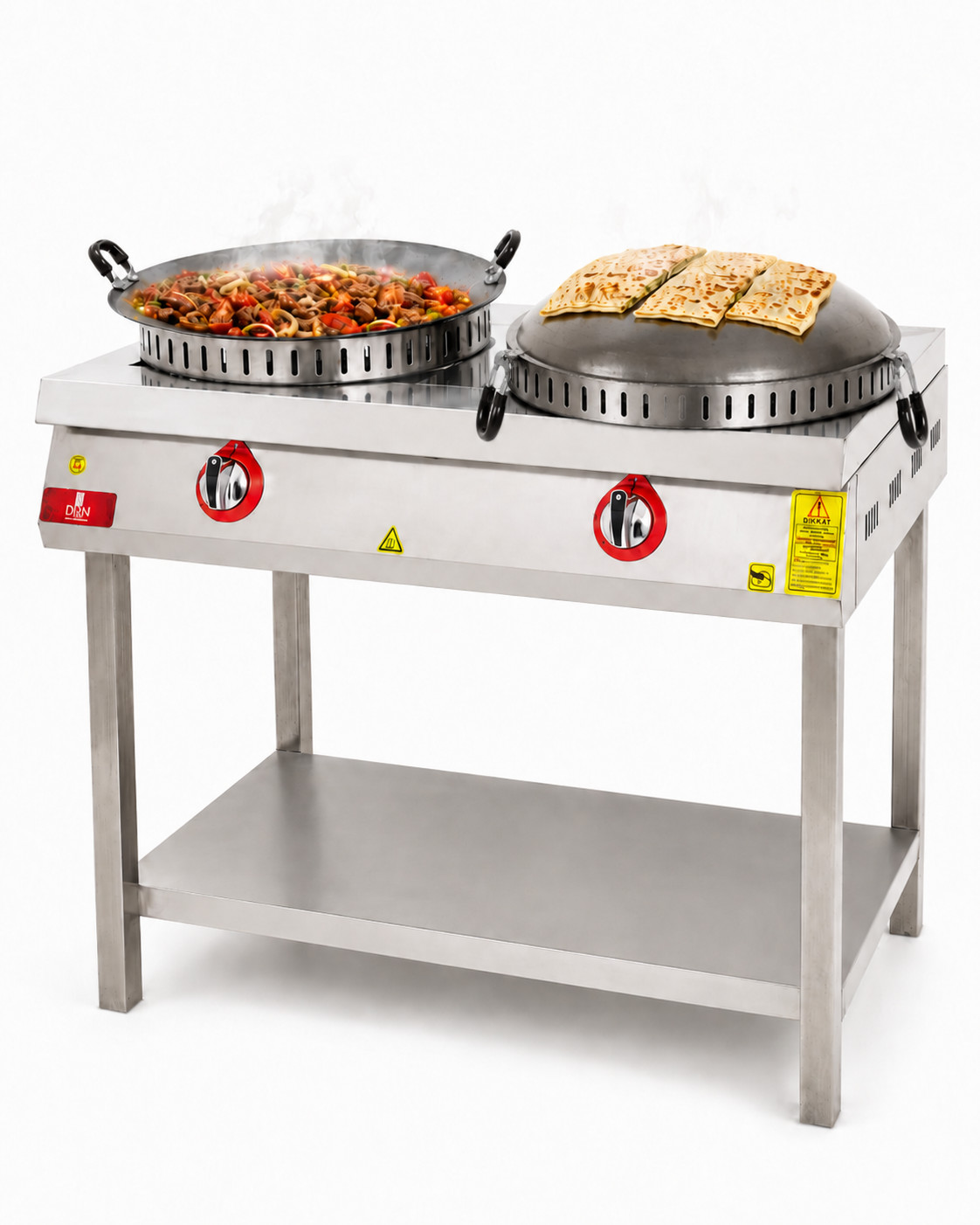 Commercial Double Sac Kavurma Cooker Gozleme Griddle Gas LPG Natural Gas 120cm