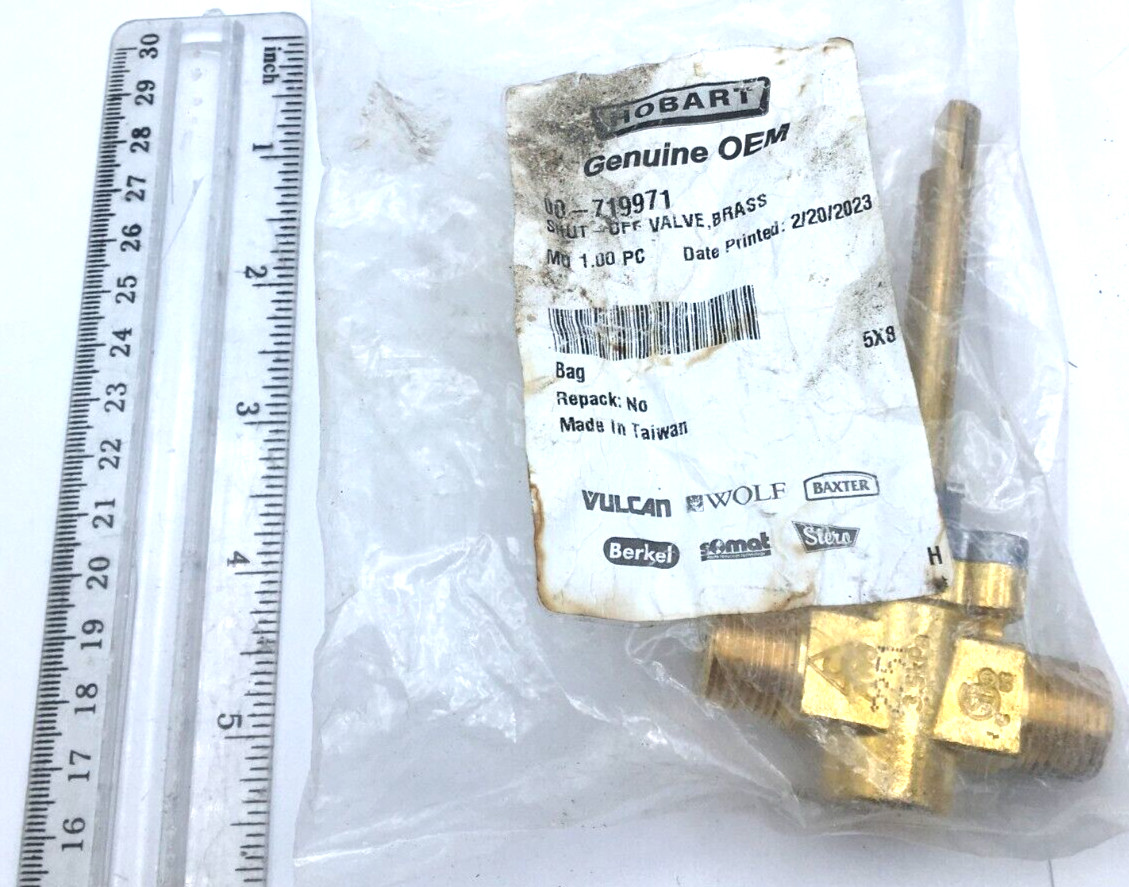 Hobart / Vulcan Hart Shut Off Brass Valve 00-719971 NIP