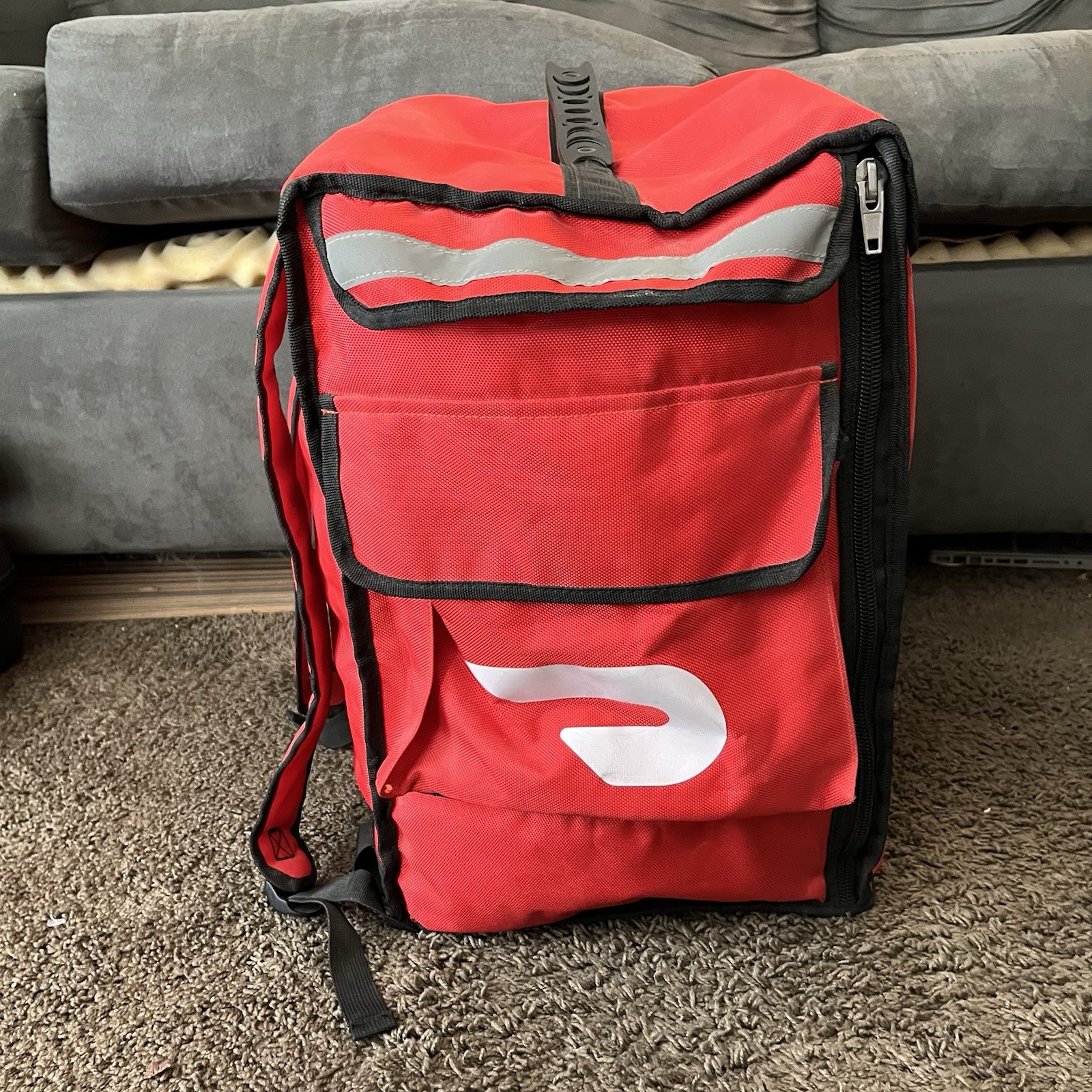 Doordash Insulated Delivery Backpack Thermal Cooler Food Bag Red