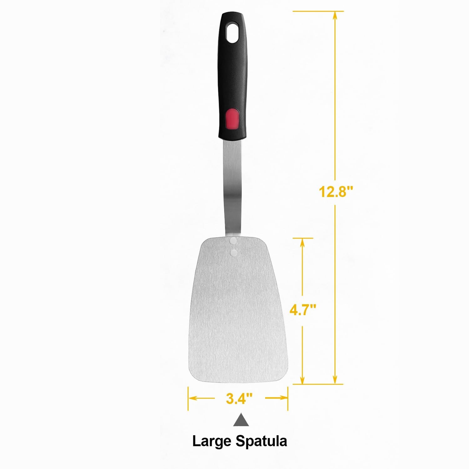 Stainless Steel Flexible Spatula Solid Turner, XiaoZu Thin X’ Large, Sliver