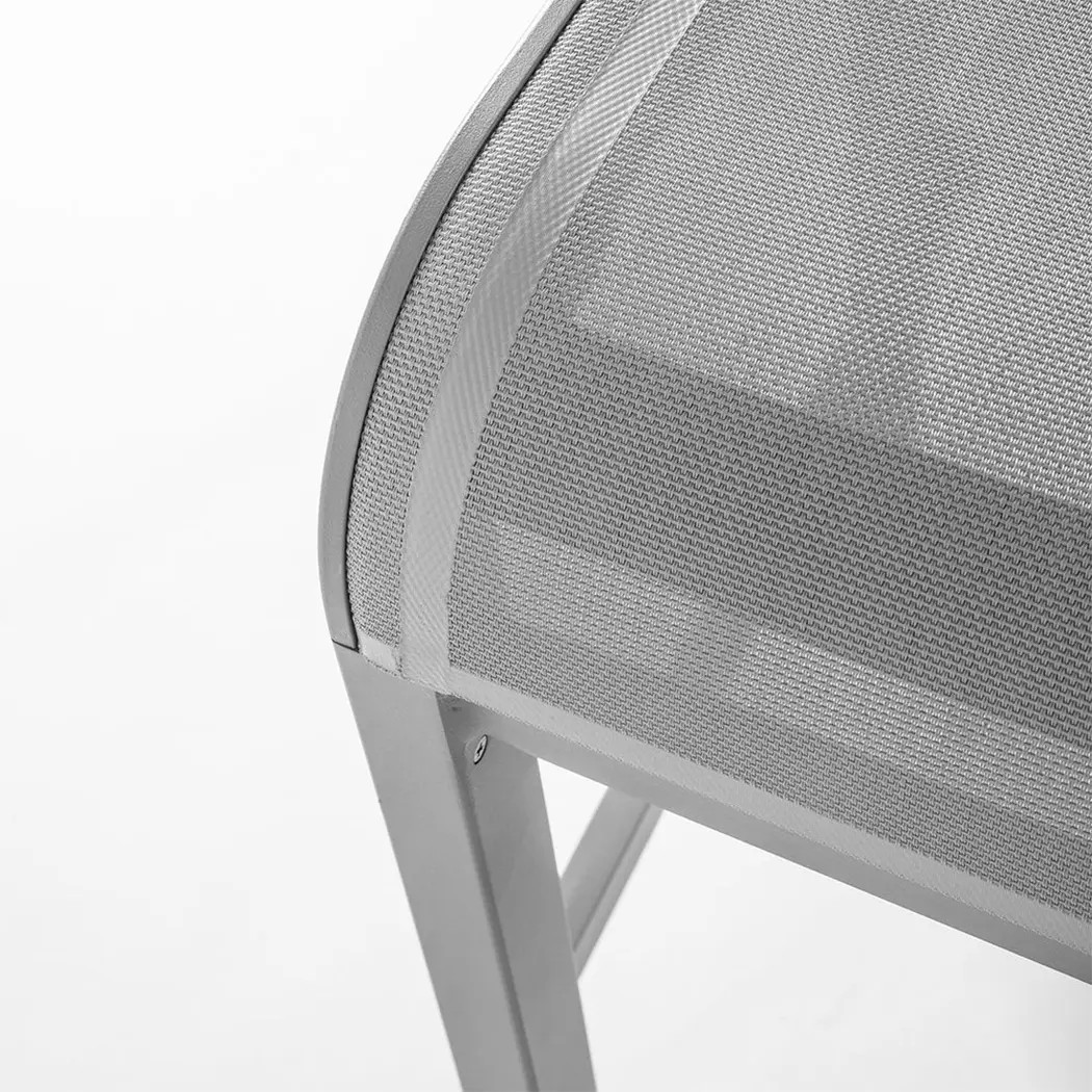 Grosfillex US300289 Sunset Armless Gray Outdoor Stacking Barstool – 8 Per Set