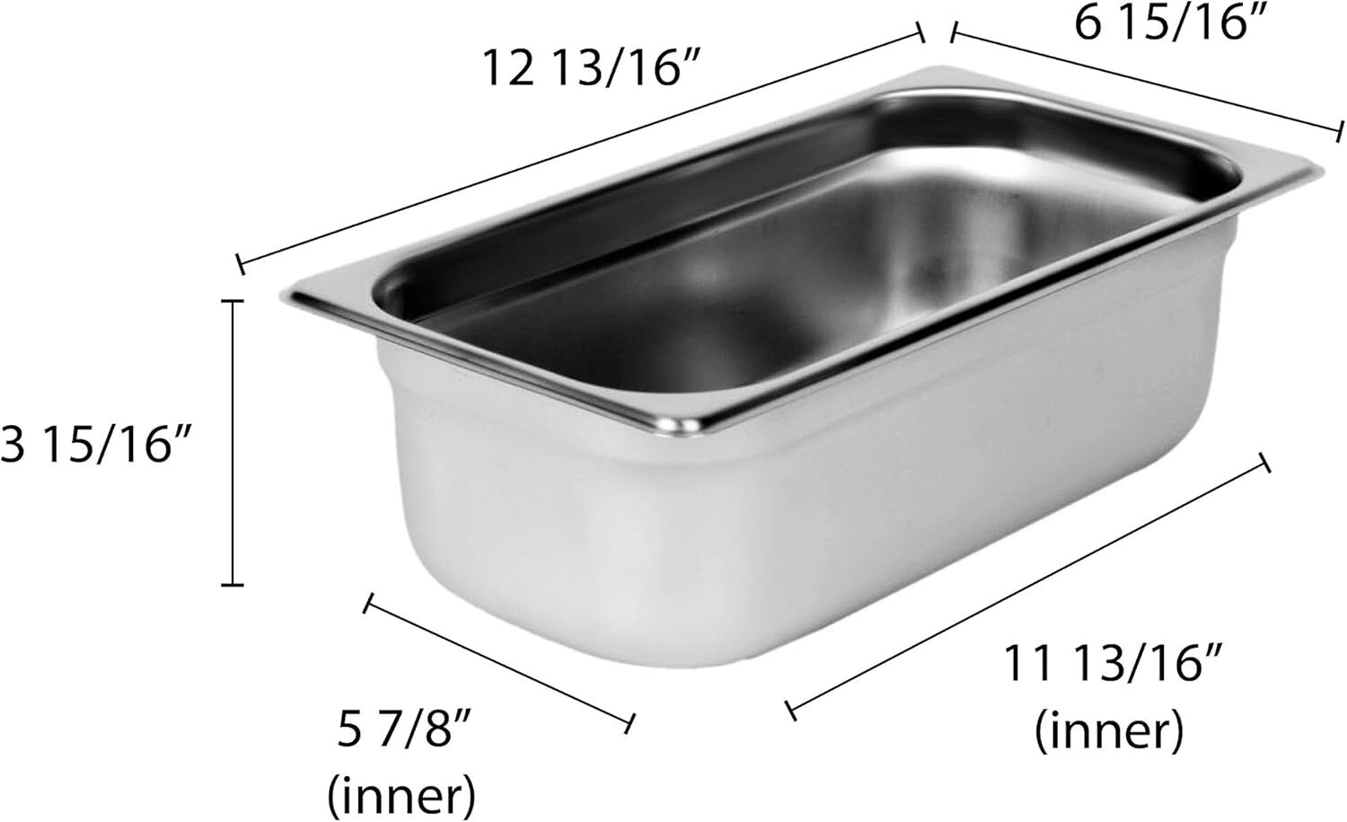 Thunder Group Third Size 4″ DEEP Anti JAM Pans 25 Gauge