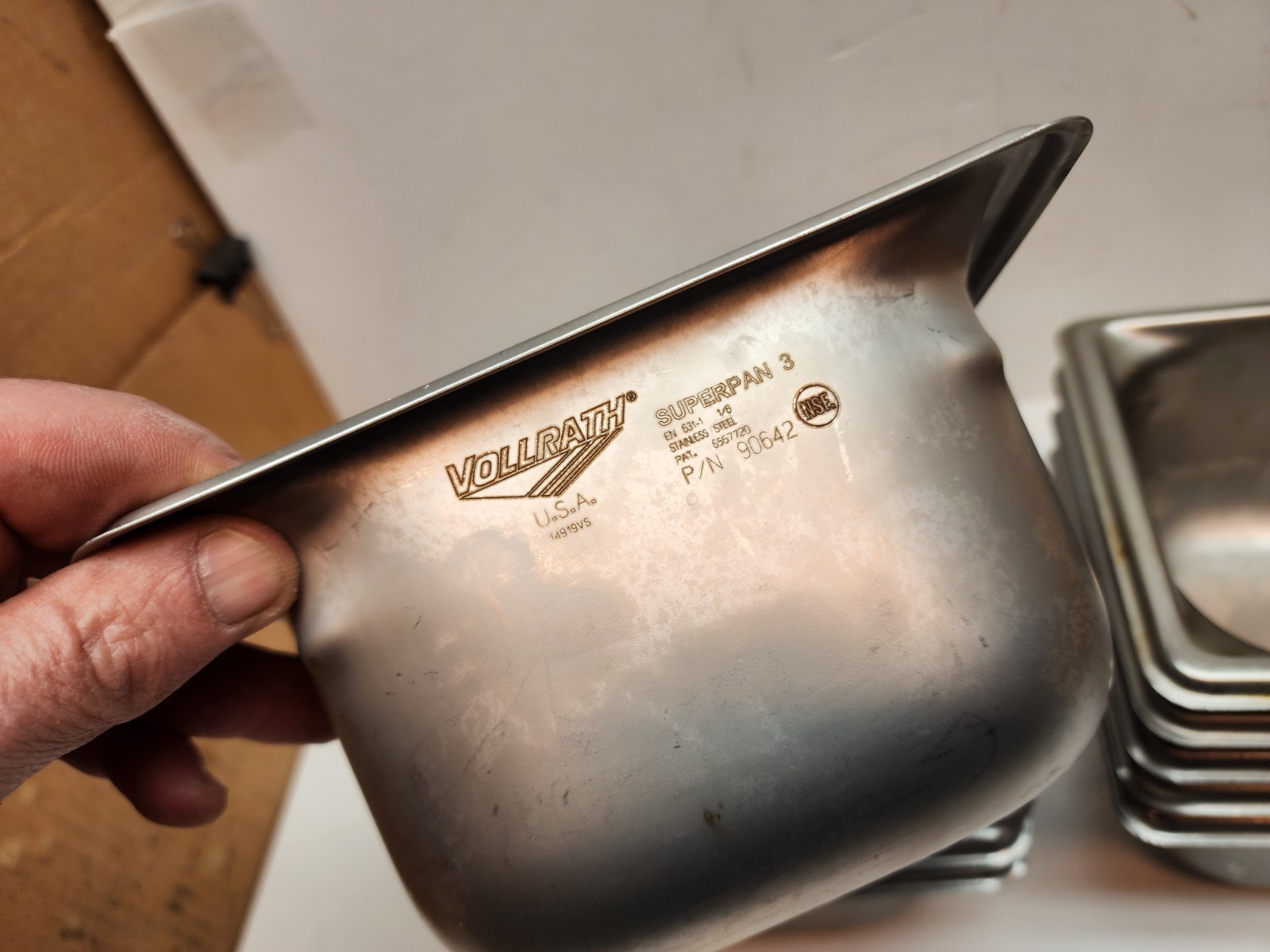 Lot 10 Vollrath 90642 Sixth-size 4″ deep Super Pan 3 stainless steel steam pam