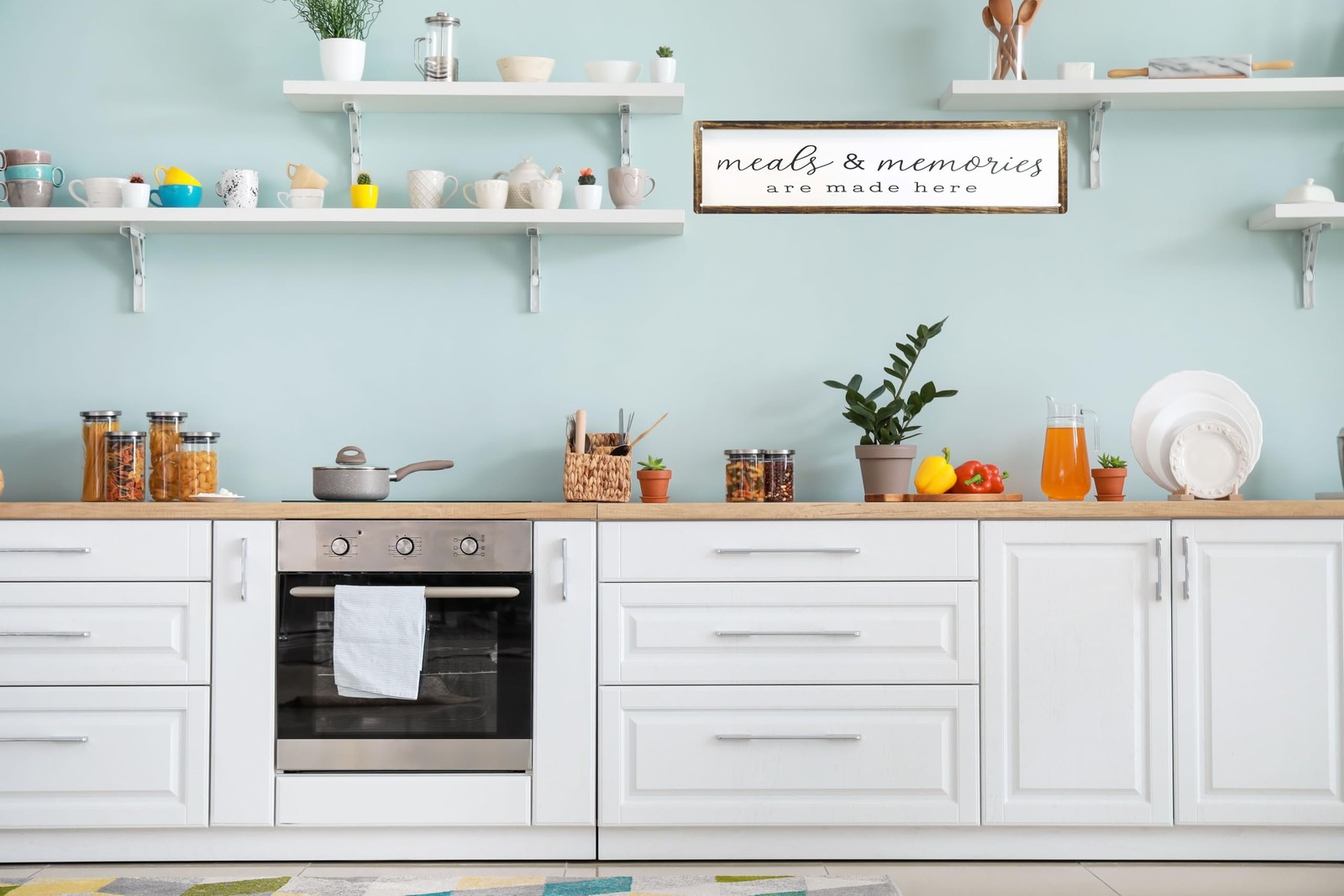 CSWLJS Farmhouse Kitchen Wall Decor Meals and Memories Are Made 4×16 in, B6