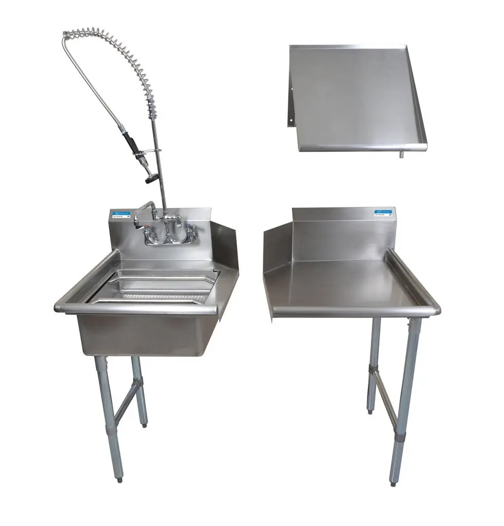 BK Resources BKDTK-26-L-G 26″ Stainless Steel Dish Table Clean Room Kit