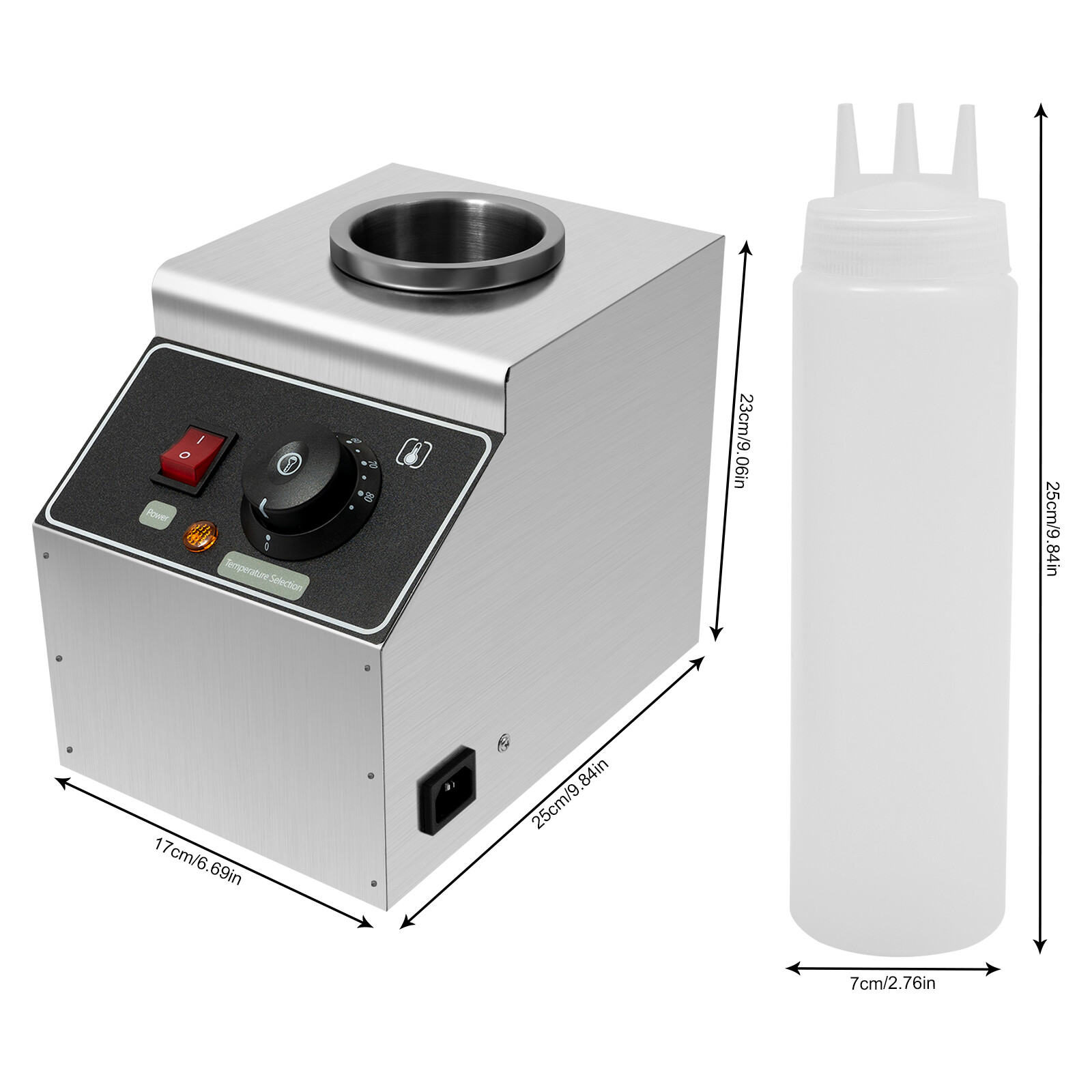 Hot Melted Butter Dispenser Pump, Nacho Cheese Warmer Popcorn Condiment Melter