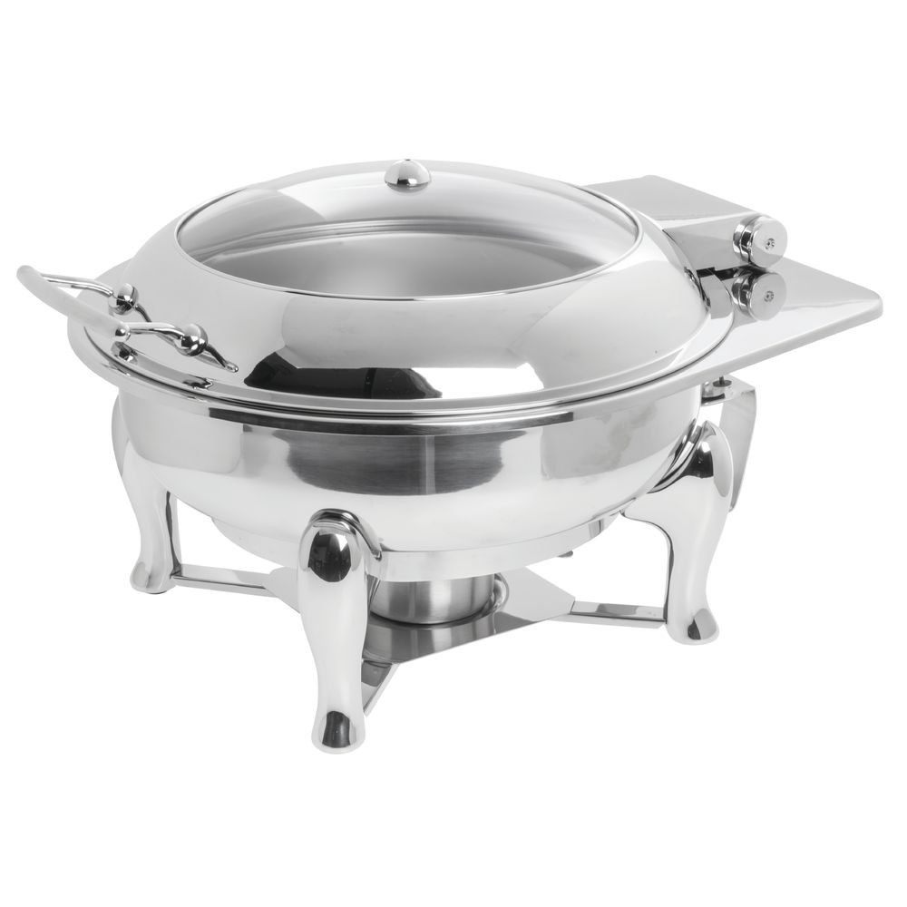 HUBERT® Induction Chafer 6 1/3 Qt Classic Round Stainless Steel – 16 7/10″L x 18