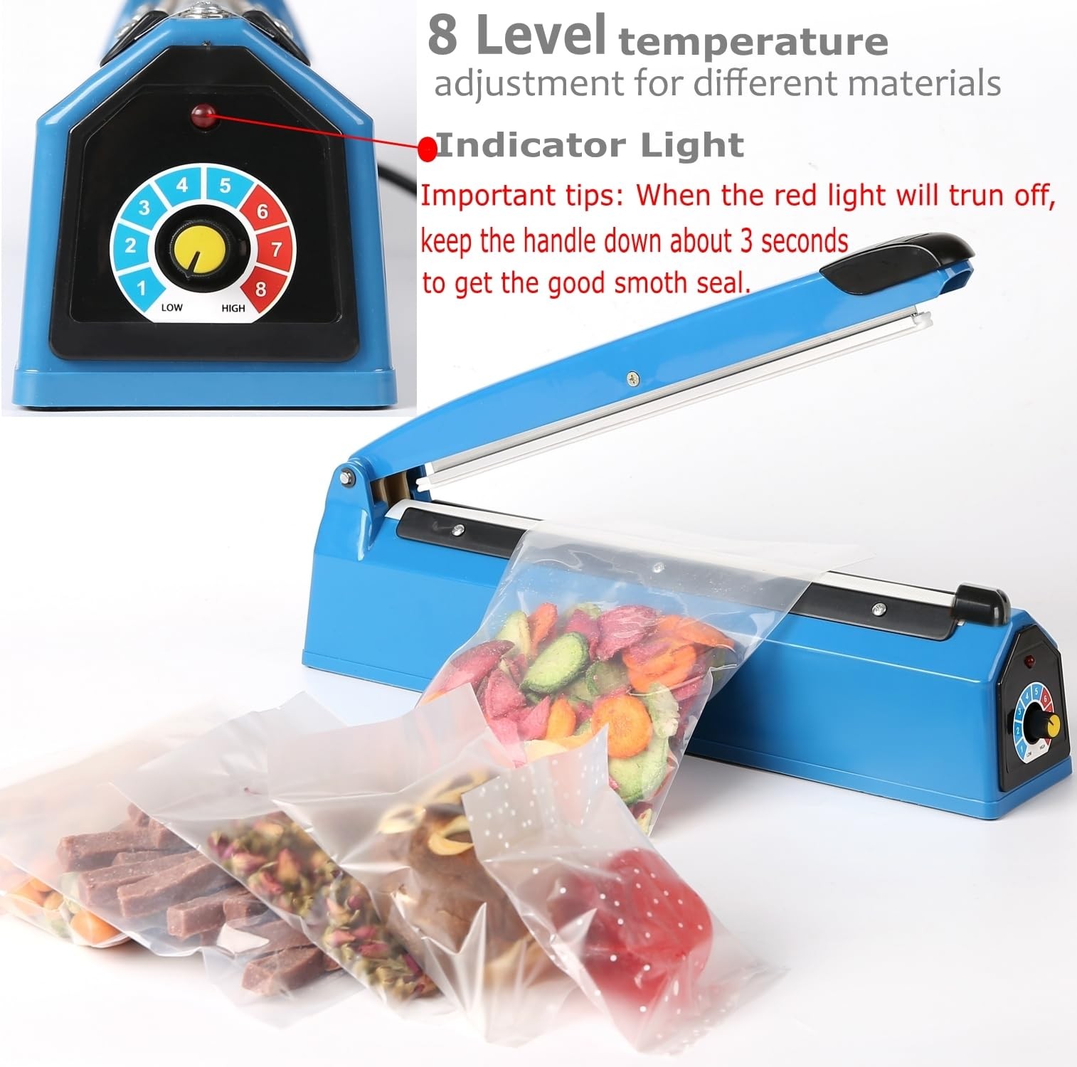 Yeler 12 Inch Impulse Heat Sealer Impulse Bag Sealer Manual Poly Bag Heat