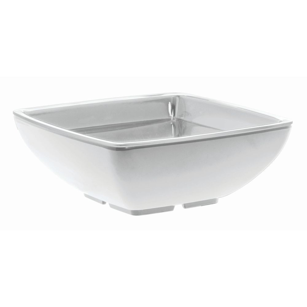Delfin 6 qt Square White Melamine Bowl – 12″L x 12″W x 4 1/4″H