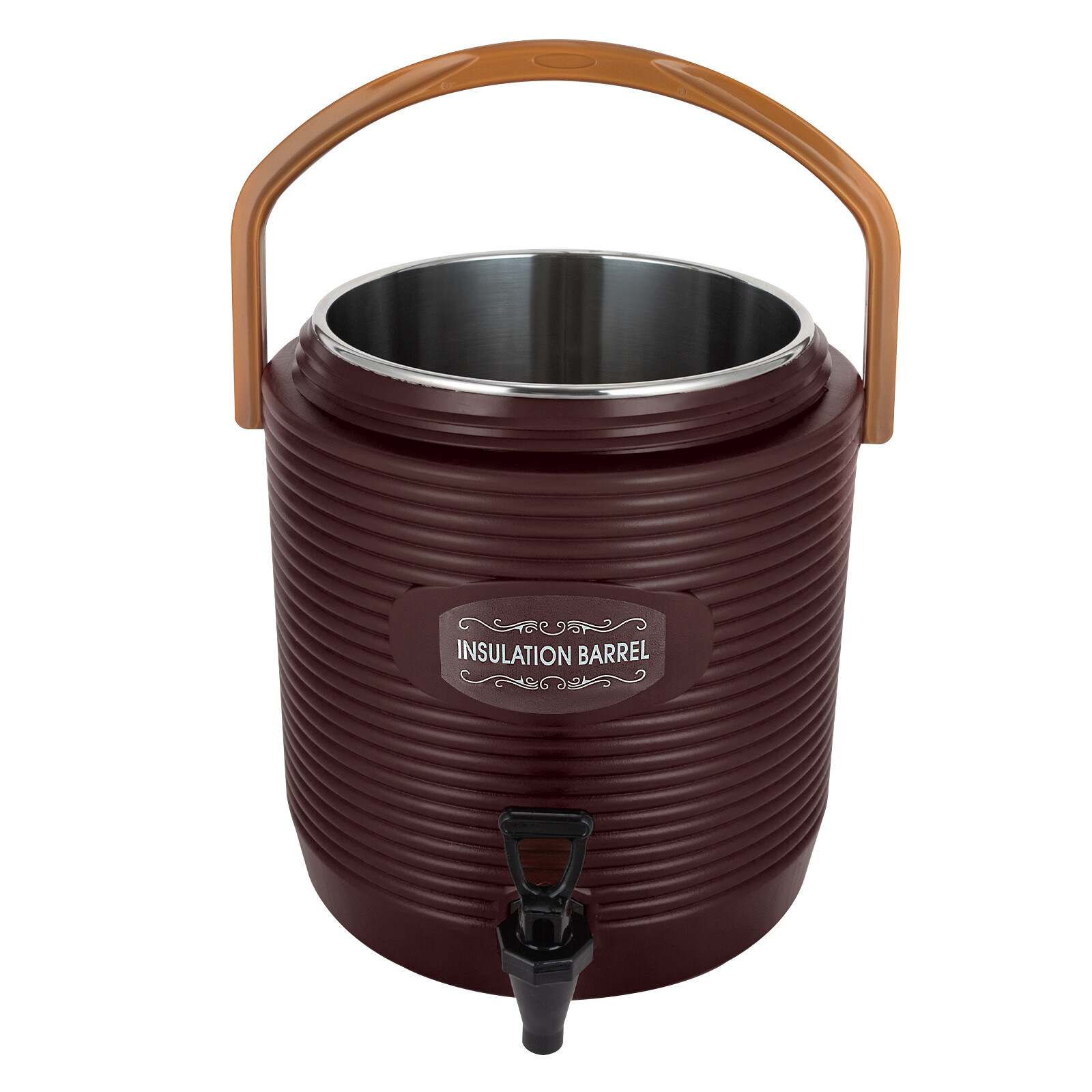 13L Hot & Cold Drink Dispenser Insulated Beverage Dispenser with Faucet Brown US