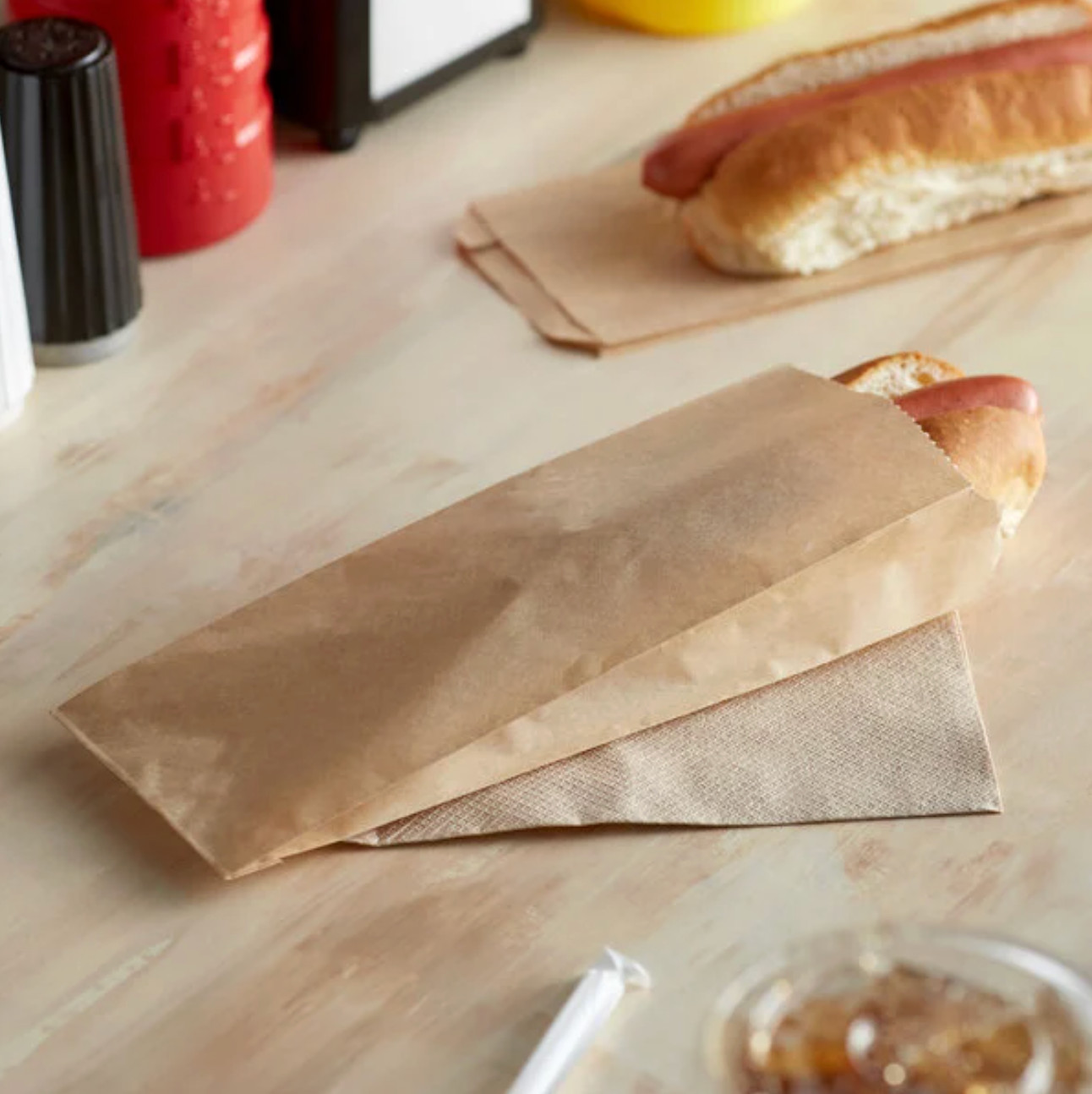(1000 Pack) 3 1/2″ x 1 1/2″ x 9″ Kraft Plain Paper Concession Food Hot Dog Bag