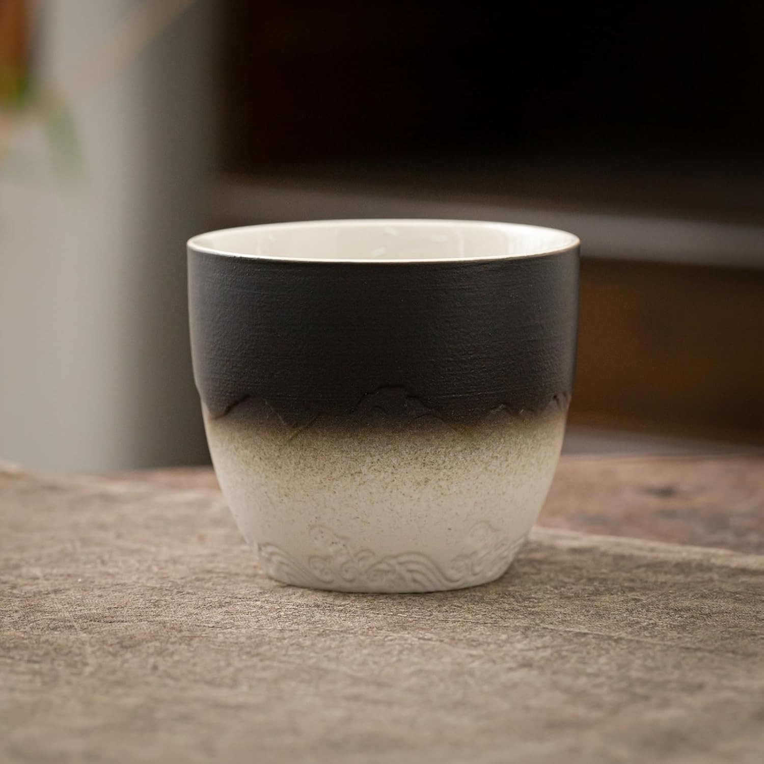 Ceramic Japanese Tea Cups Set of 4pcs, 5.4oz/160ml Elegant Ceramic Matcha Cups