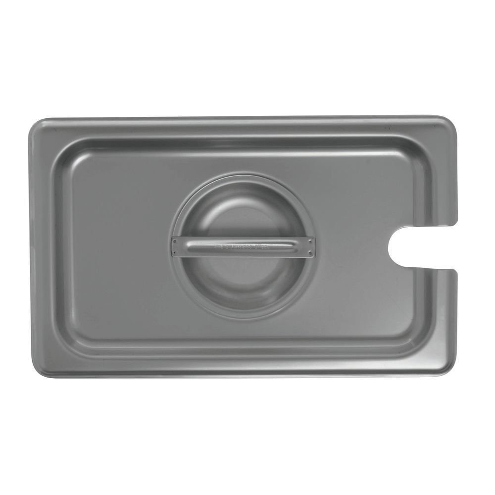 HUBERT Slotted Steam Table Pan Cover 1/4 Size 24 Gauge Stainless Steel