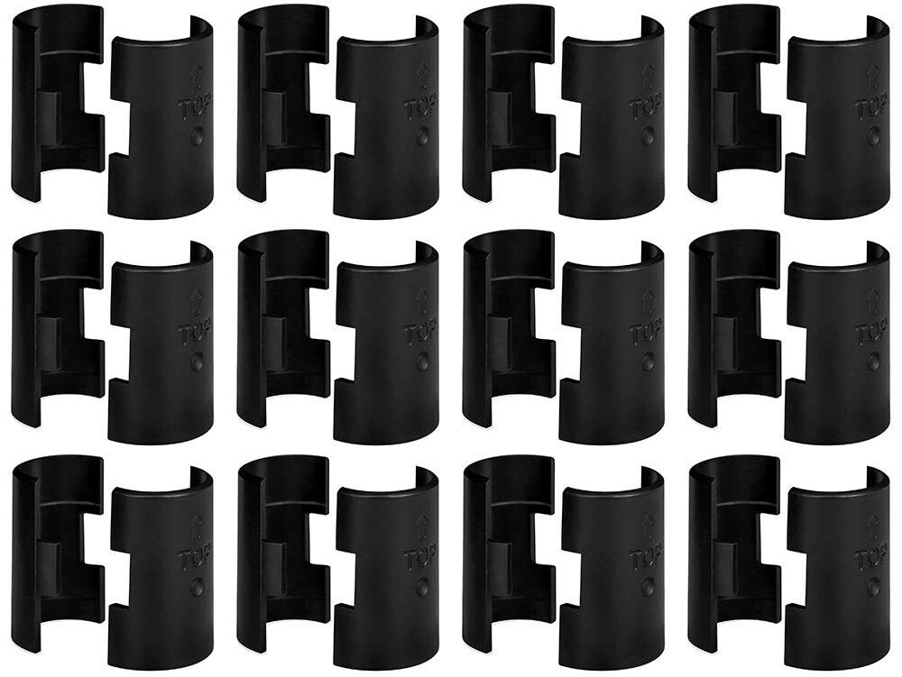 24 (12 Pair) Wire Shelf Clips Split Sleeve Locking Plastic fit 3/4″ / 0.75″ Tube