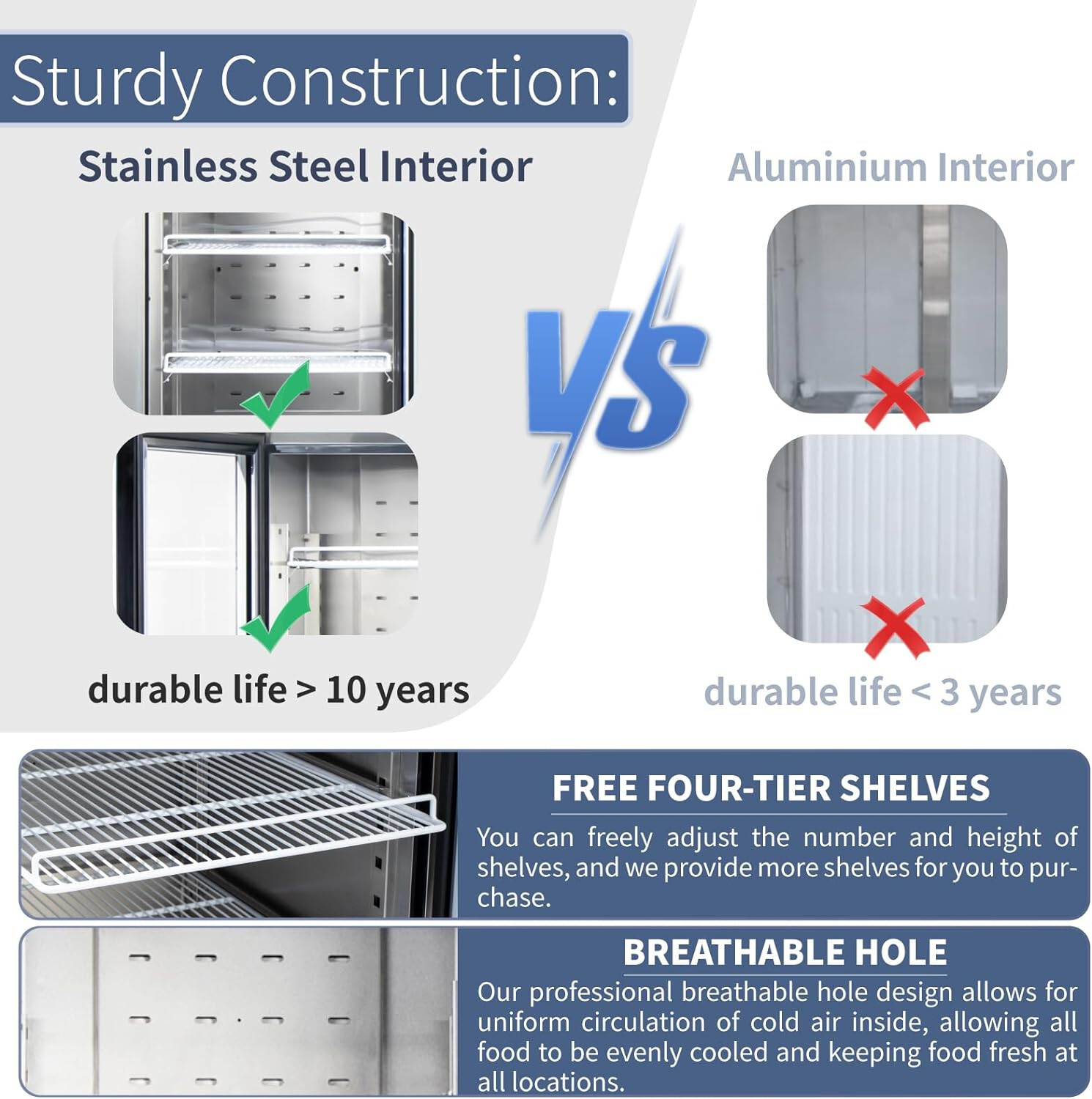 Stainless Steel Commercial Refrigerator One Glass Door 27′ For Restaurant Bar