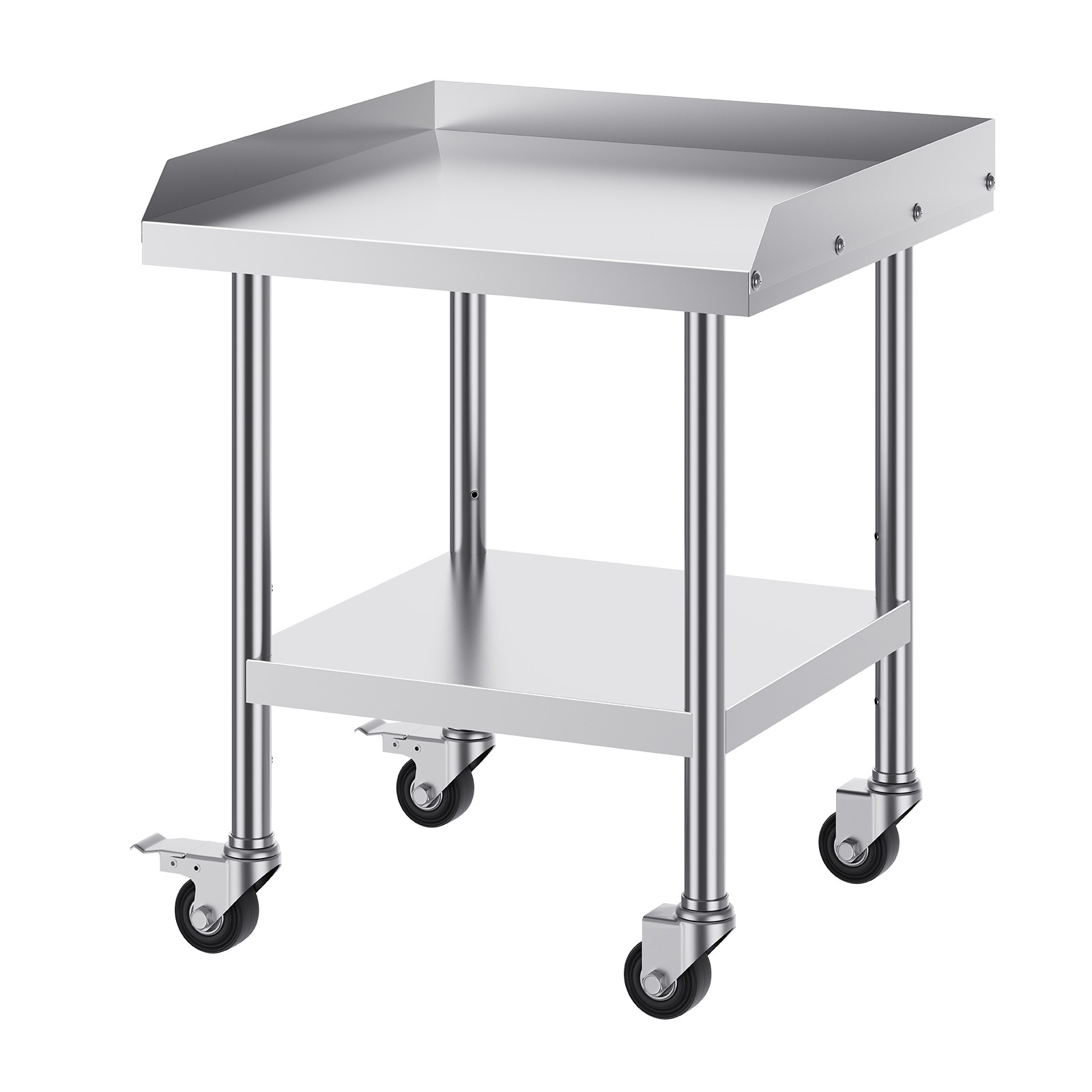 VEVOR Stainless Steel Work Table 24″x24″ Commercial Food Prep Table W/ 4 Casters