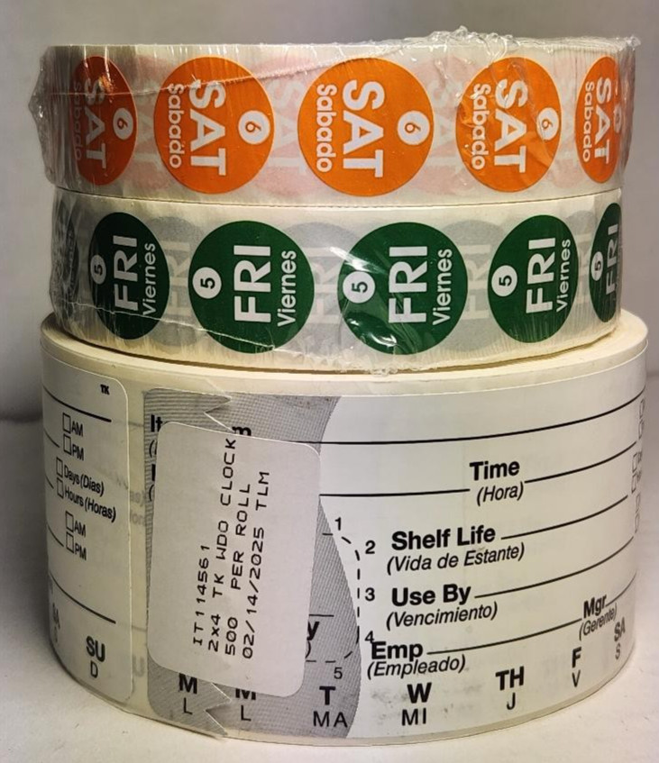 Removable Food Rotation Prep Labels | 2 x 4″ Inch | 500 Pack *Plus Extras